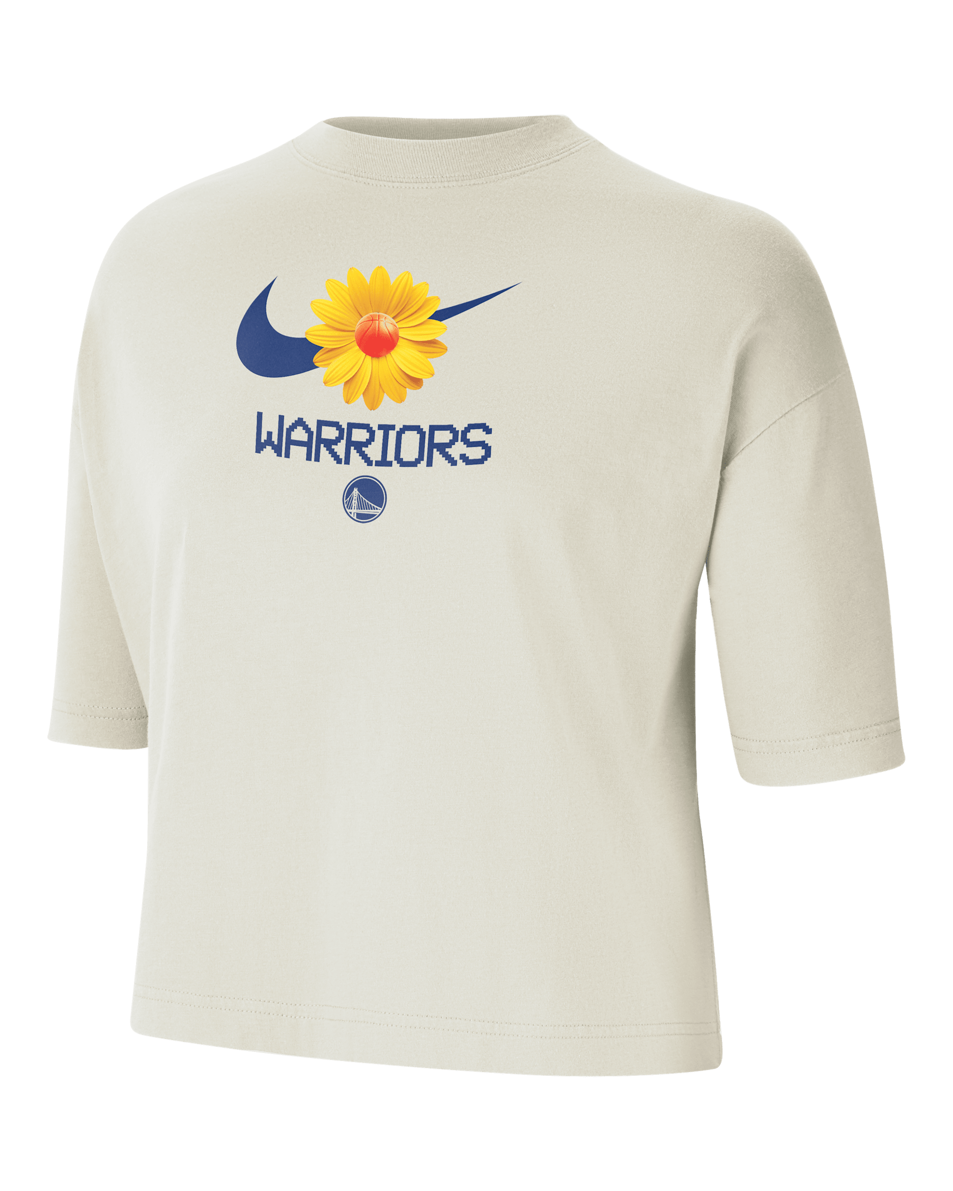 Golden State Warriors Courtside Women's Nike NBA Boxy T-Shirt - Pure