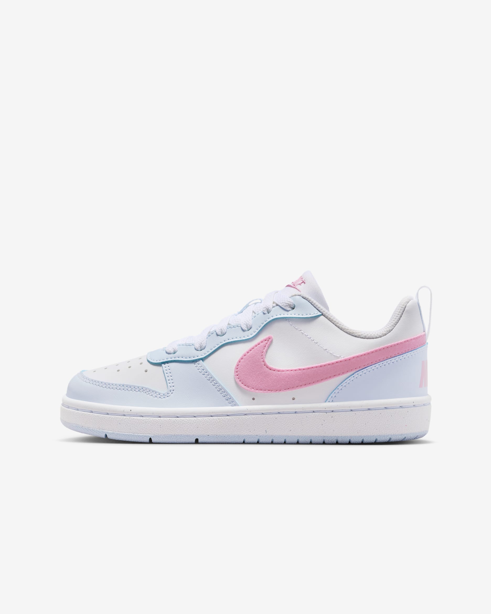 Nike Court Borough Low Essential+ Older Kids' Shoes - White/Football Grey/Pink Rise