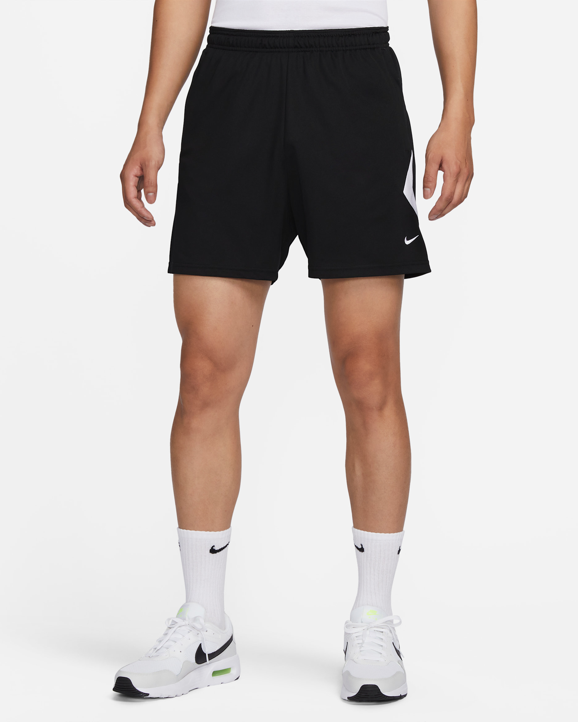 Nike Dri-FIT Men's 13cm (approx.) Football Shorts - Black/White/Opti Yellow/White