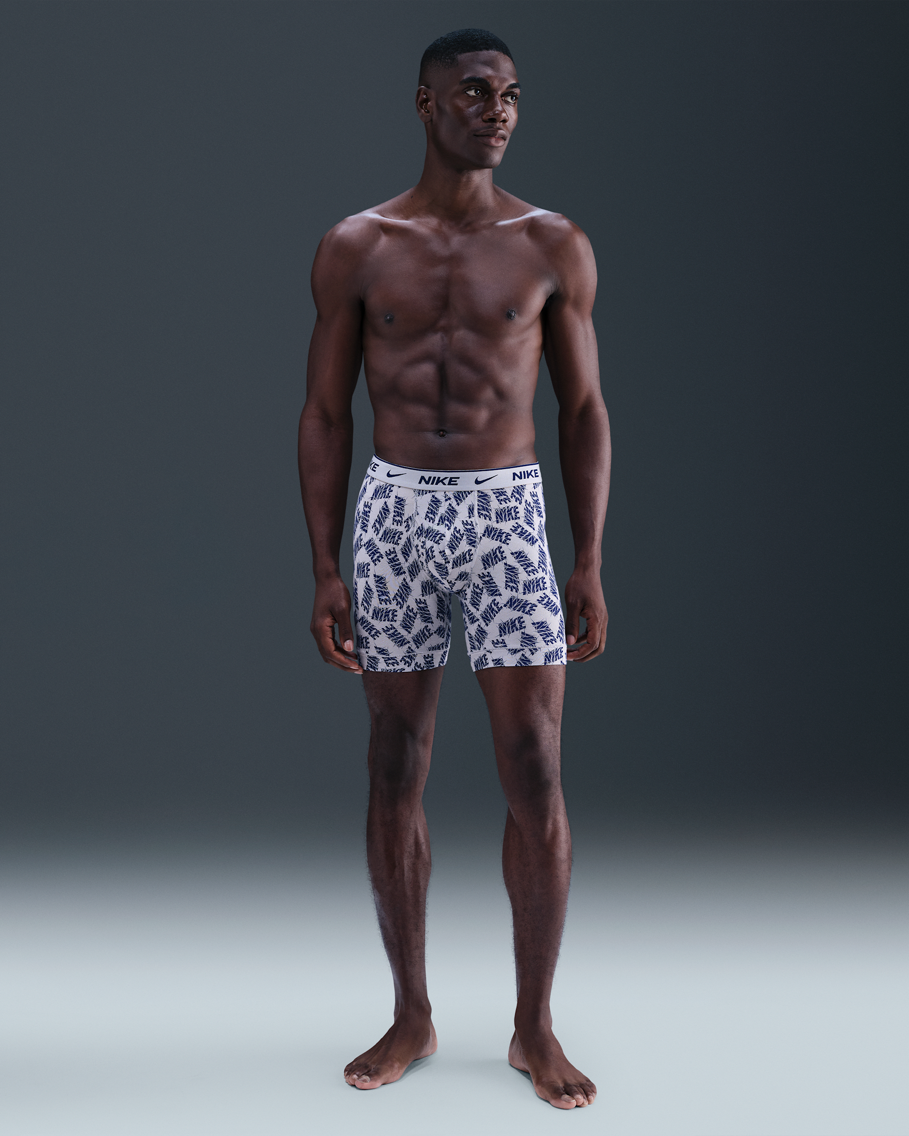 Nike Dri-FIT Essential Cotton Stretch Ropa interior para hombre (paquete de 3) - Gris piedra