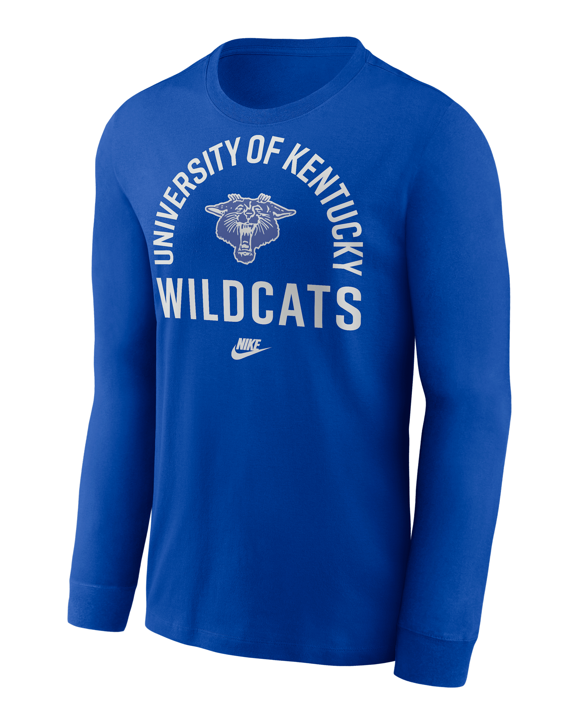 Kentucky Legacy Arched Logo Men's Nike College Long-Sleeve T-Shirt - Royal