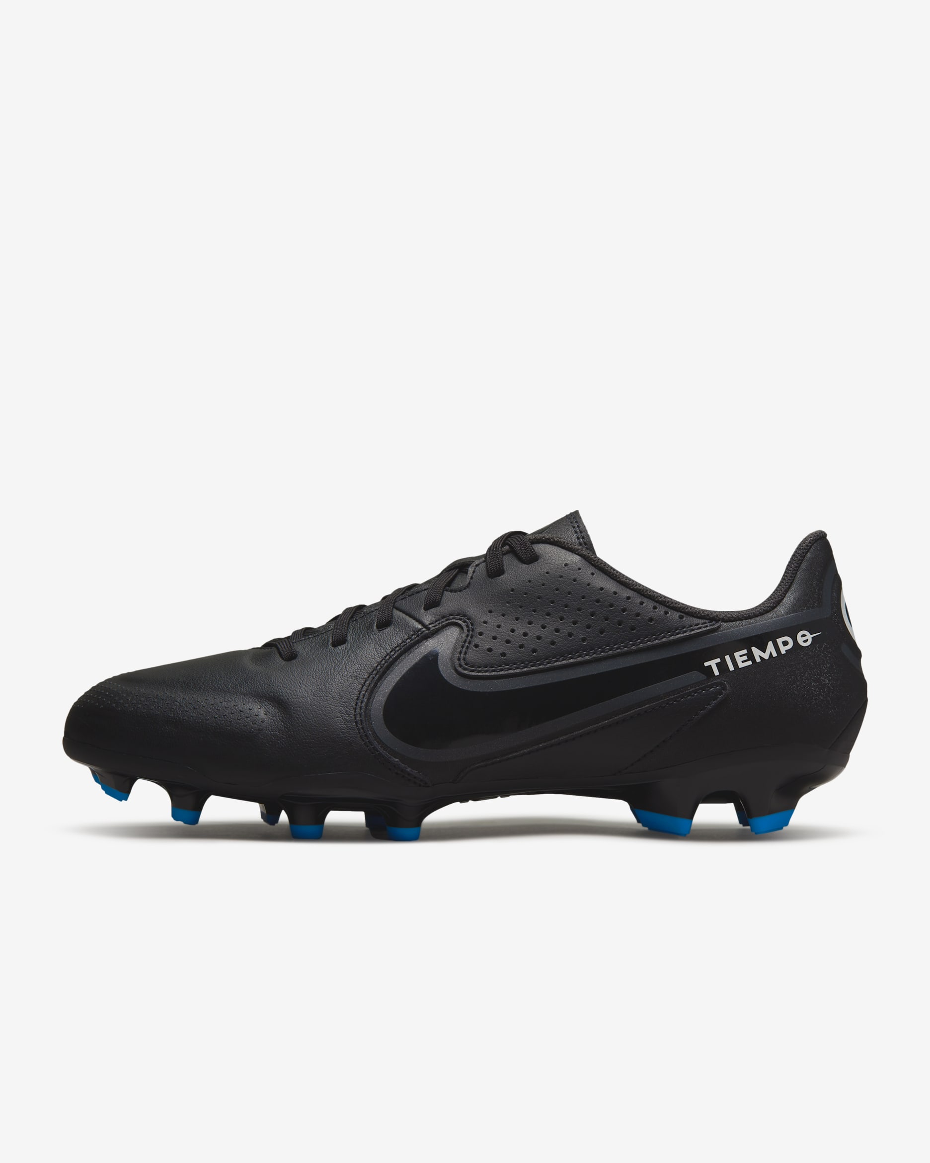 Nike Tiempo Legend 9 Academy MG Multi-Ground Football Boot - Black/Summit White/Light Photo Blue/Dark Smoke Grey