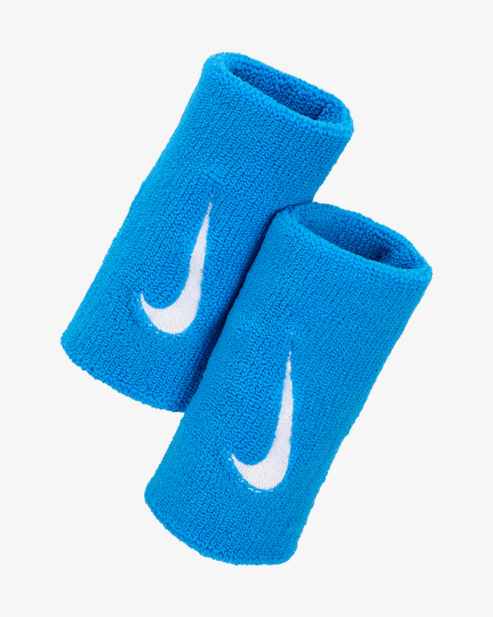 NikeCourt Premier Doublewide Tennis Wristbands - Light Photo Blue/White