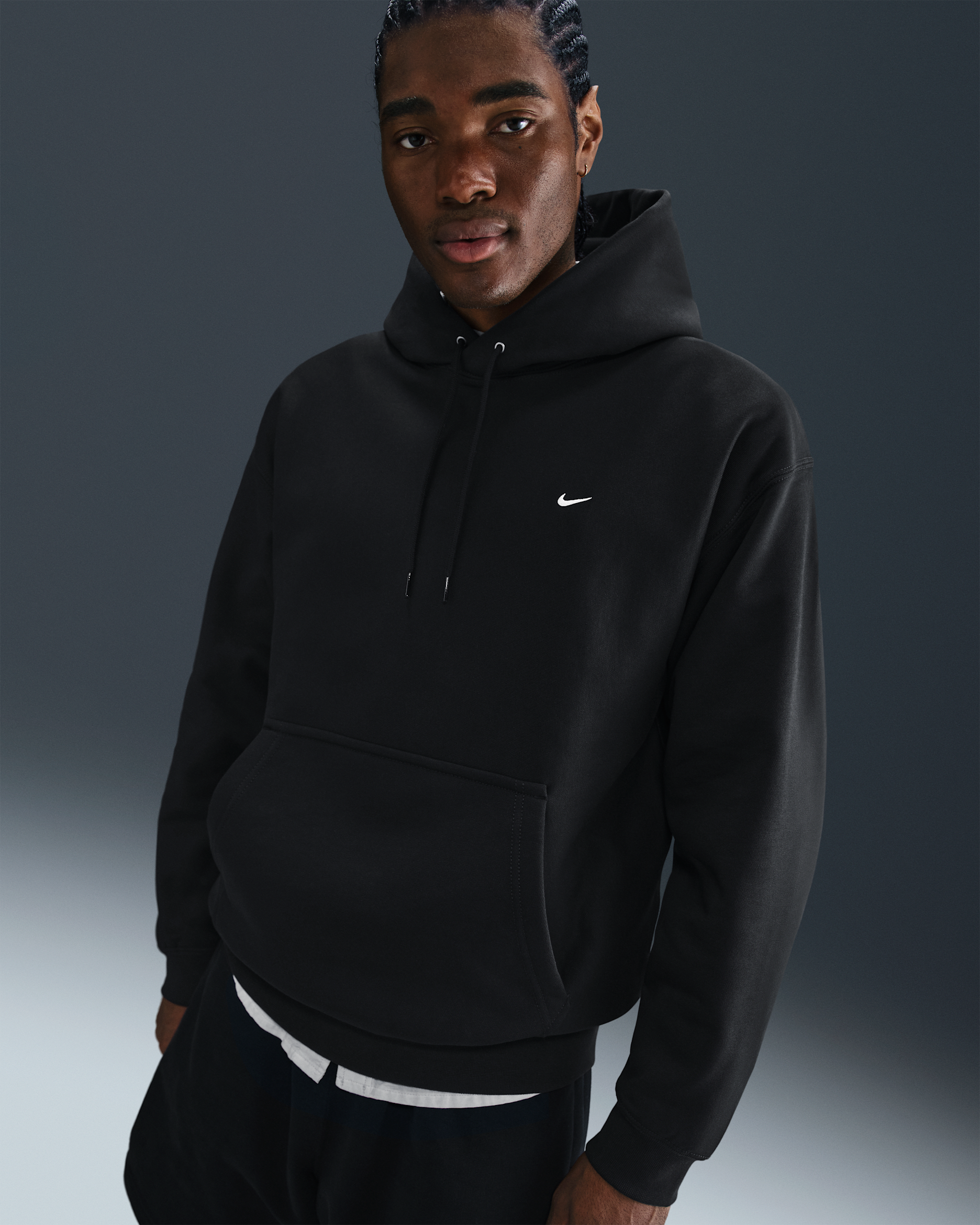 Sudadera con gorro sin cierre para hombre Nike Solo Swoosh - Negro/Negro/Blanco