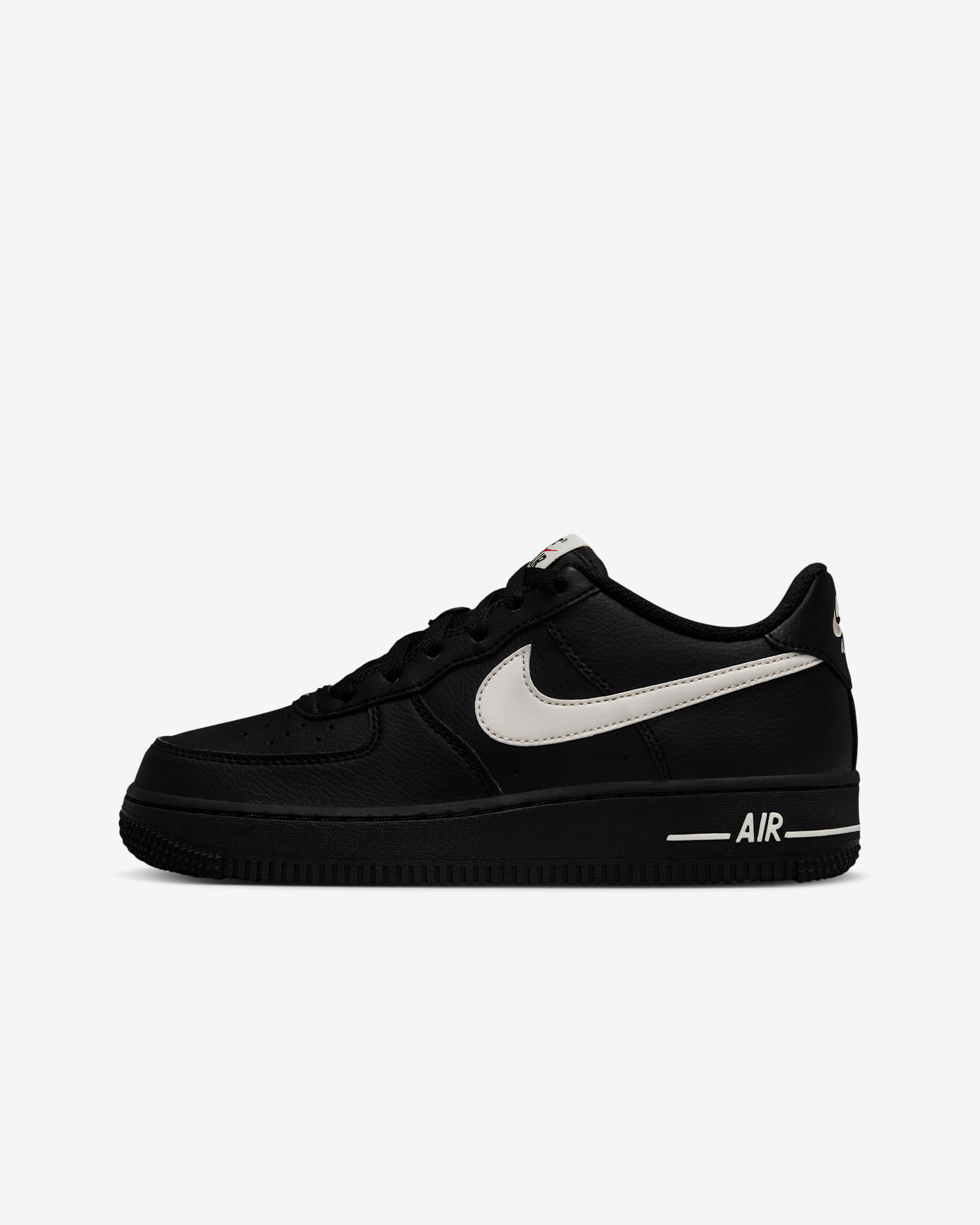 Tenis para niño grande Nike Air Force 1 - Negro/Rojo universitario/Fantasma