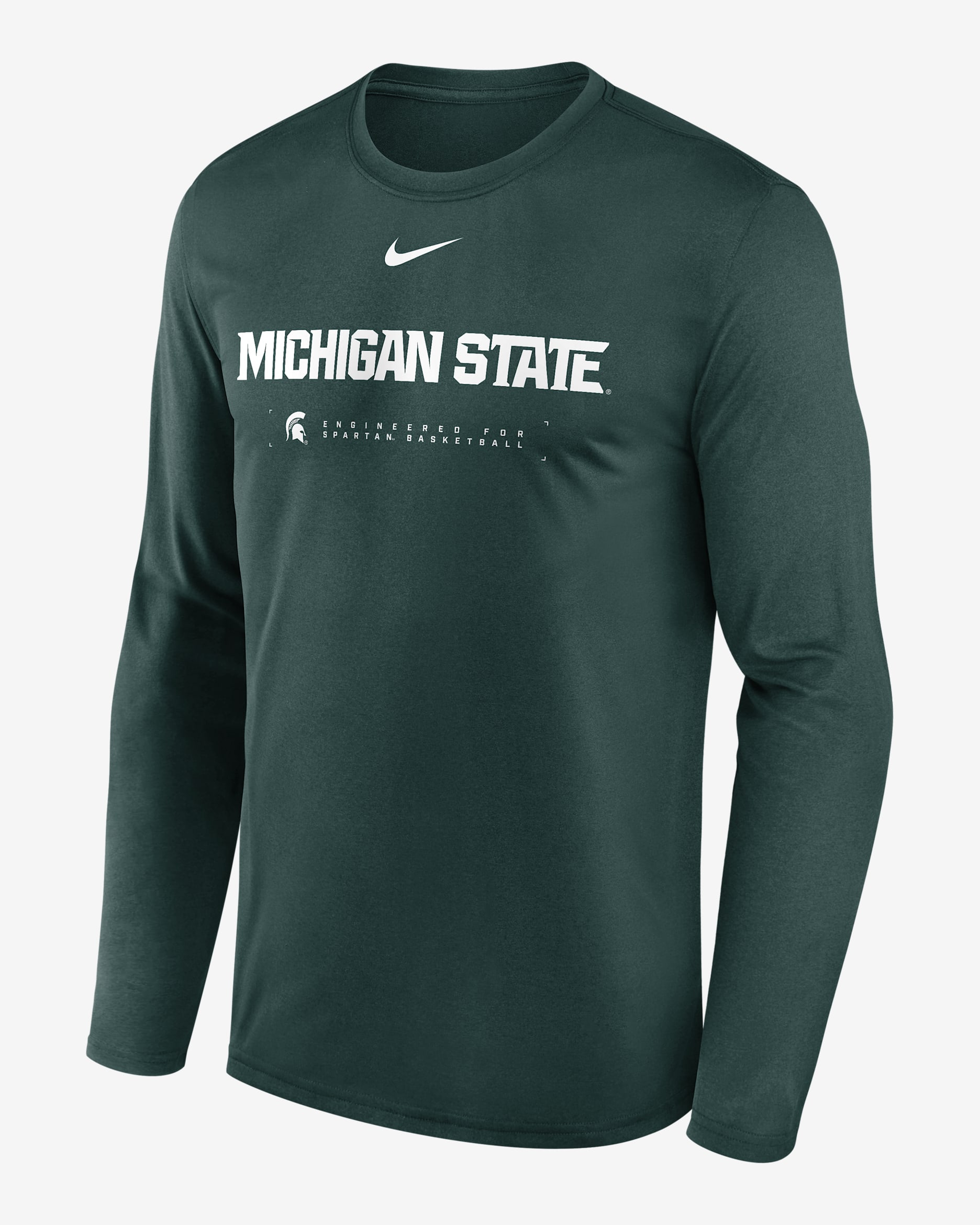 Michigan State Courtside Basketball Shootaround Legend Men's Nike Dri-FIT College Long-Sleeve T-Shirt - Green