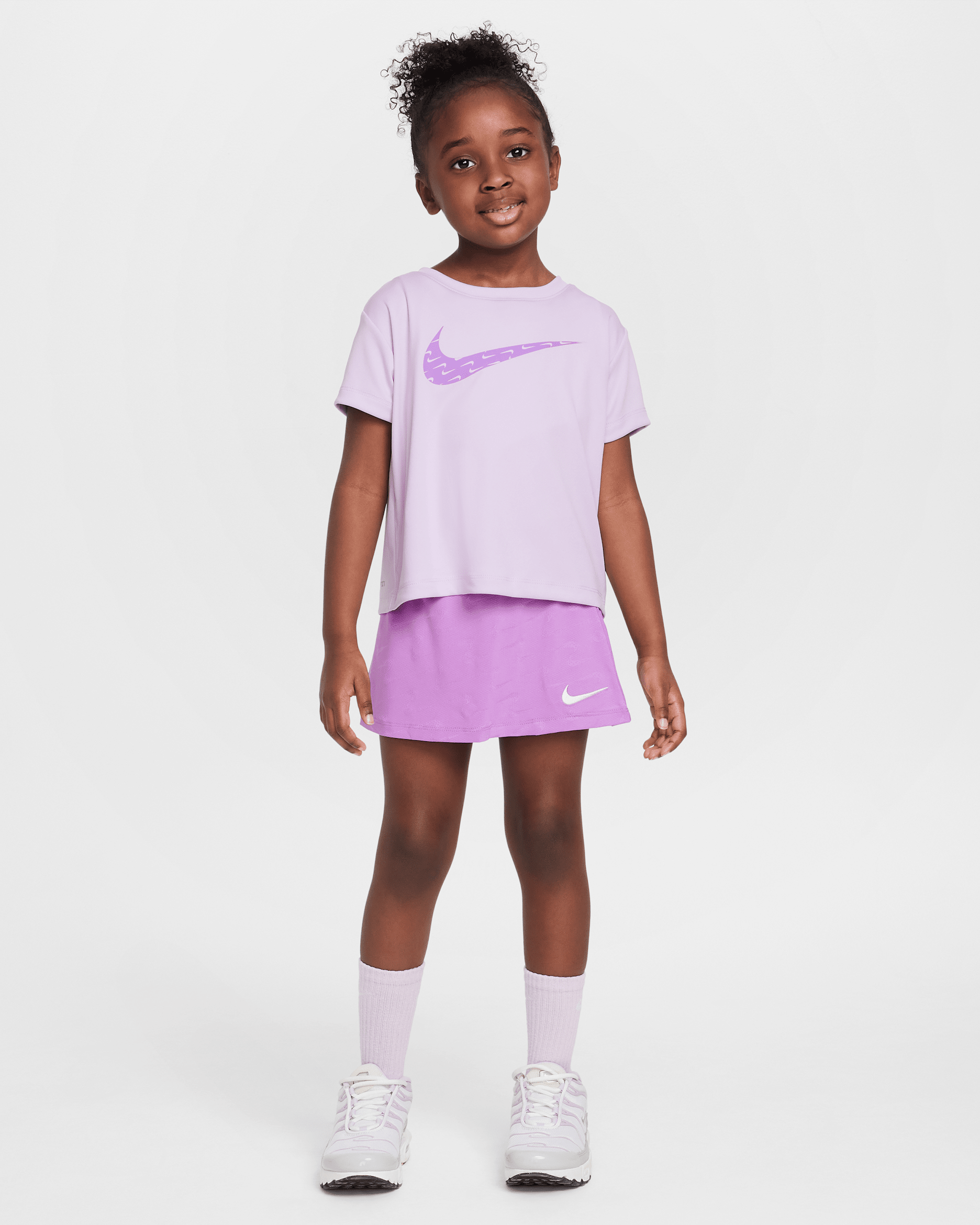 Conjunto de dos piezas de scooter de malla Swoosh Motion infantil Nike Dri-FIT - Fucsia enérgico