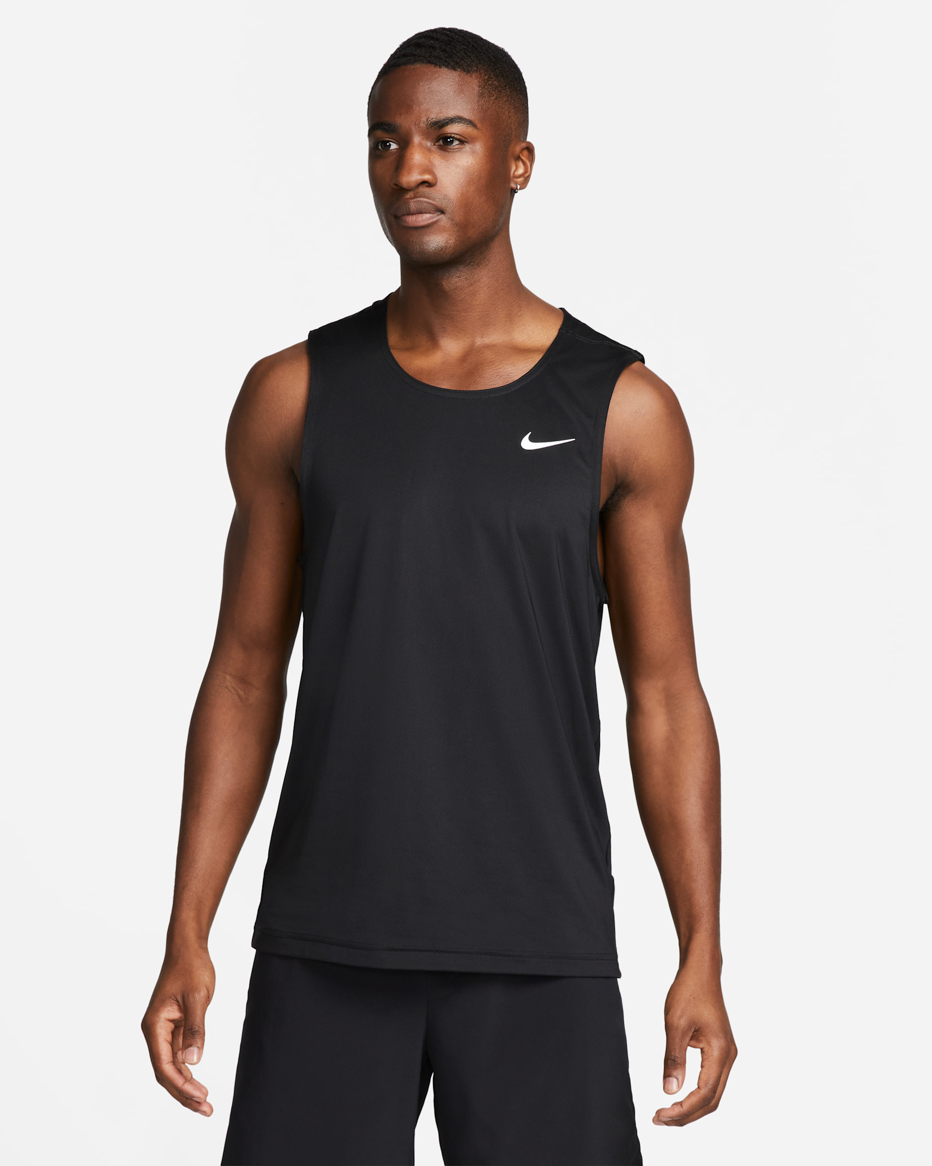 Camiseta de tirantes de fitness Dri-FIT para hombre Nike Ready - Negro/Gris azulado/Blanco