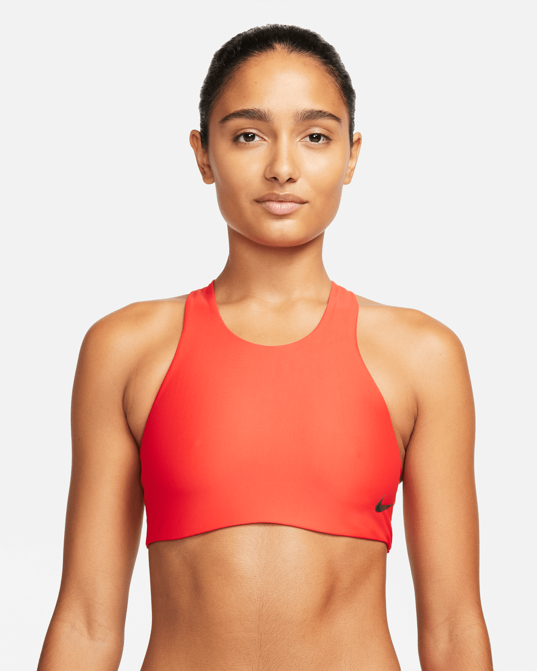 Top de bikini para mujer Nike Hydralock Fusion - Rojo habanero/Negro