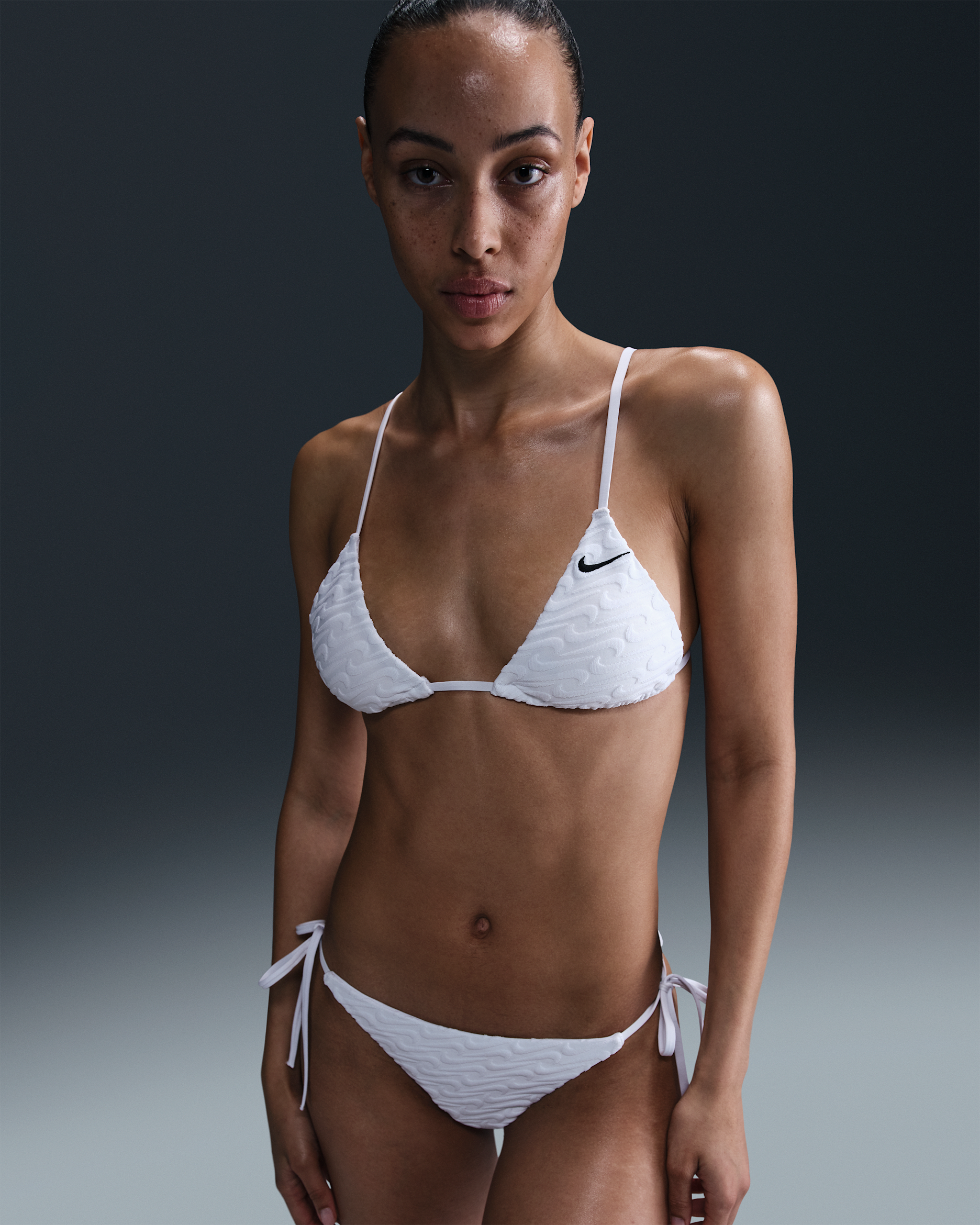 Nike Swim Swoosh Link Women's Terry Triangle Bikini Top - White
