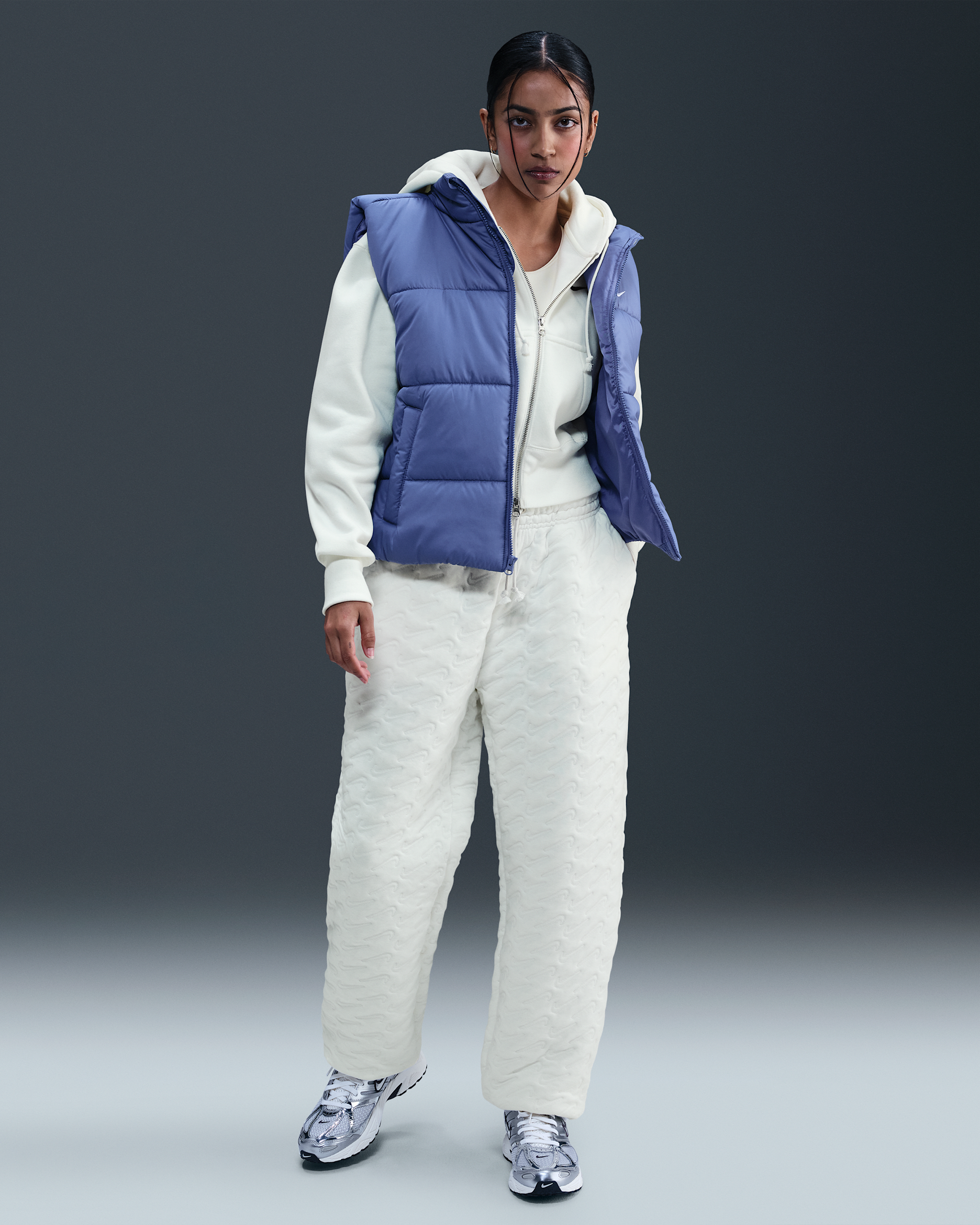 Nike Sportswear Phoenix Fleece Women's Oversized High-Waisted Jacquard Trousers - Sail/Sand Drift