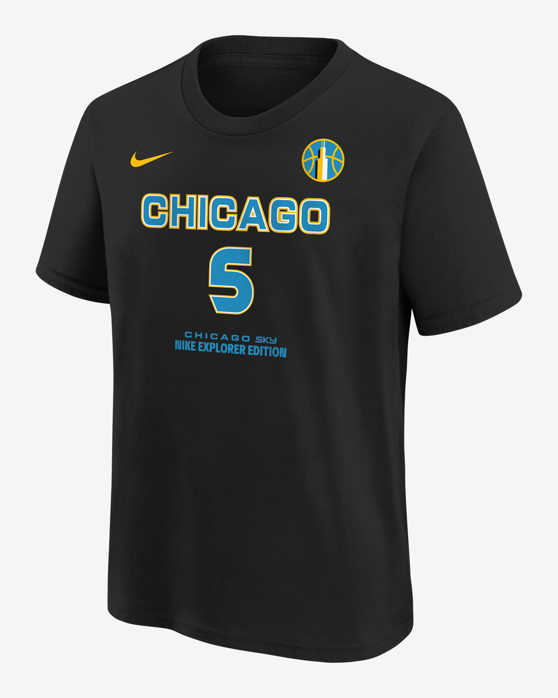 Playera Nike de la WNBA para niños talla grande Angel Reese Chicago Sky Explorer Edition - Negro