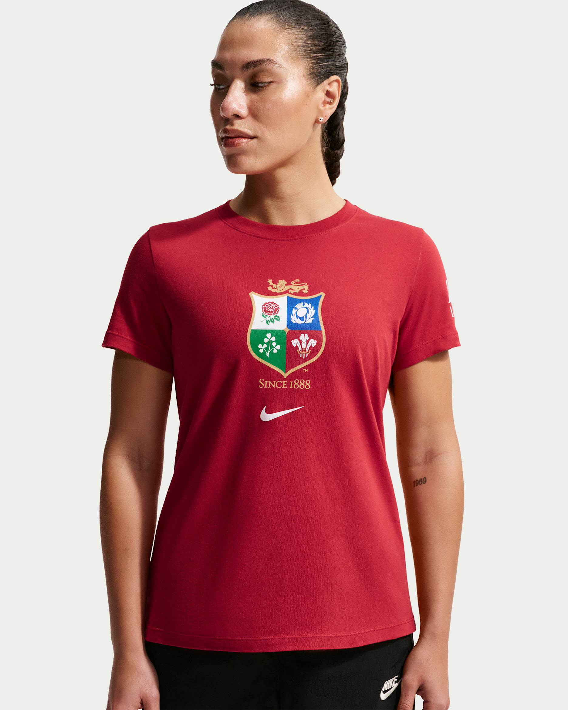 British & Irish Lions Women's Nike Evergreen Tee - Pepper Red/White