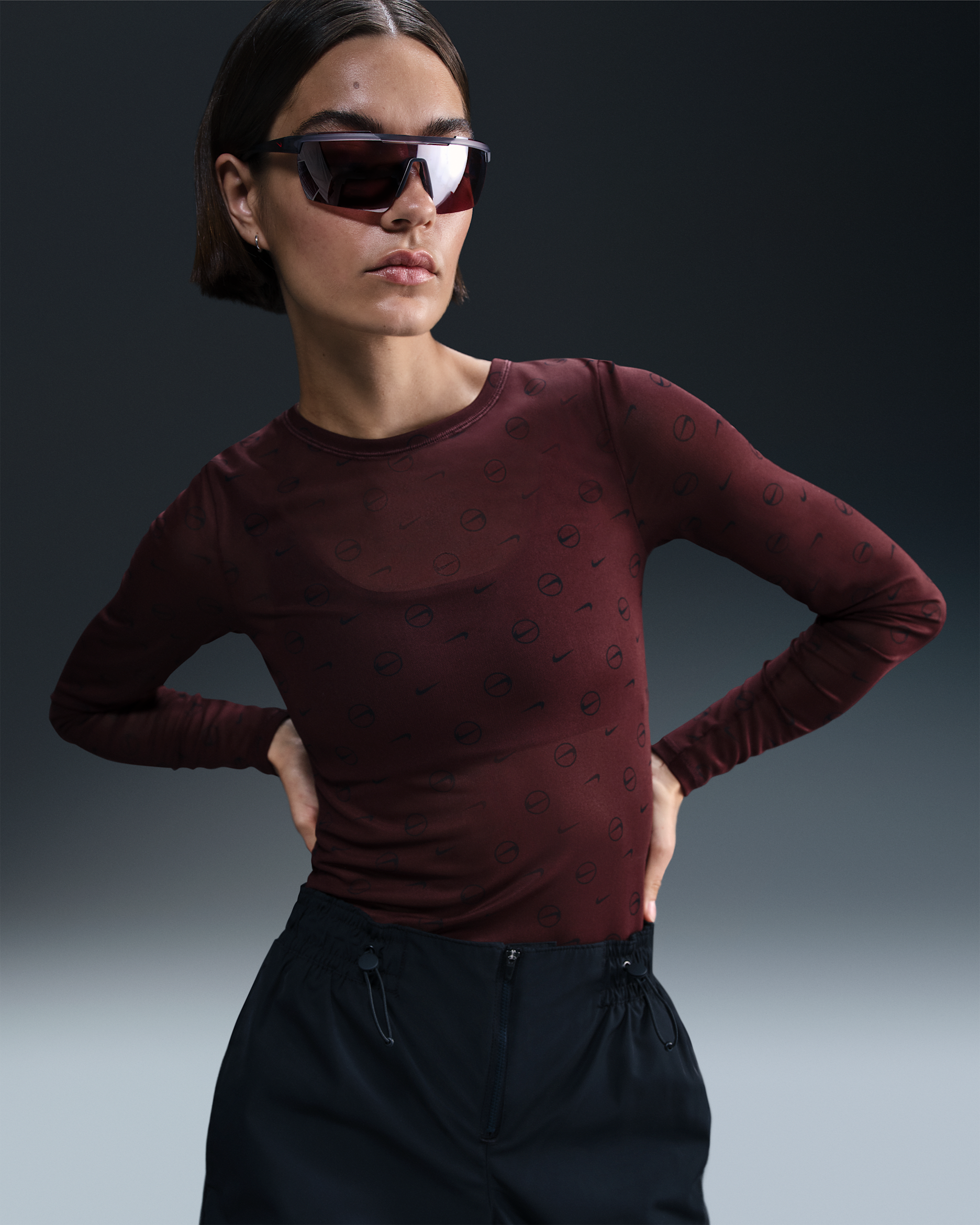 ナイキ スポーツウェア ウィメンズ ロングスリーブ トップ - バーガンディクラッシュ