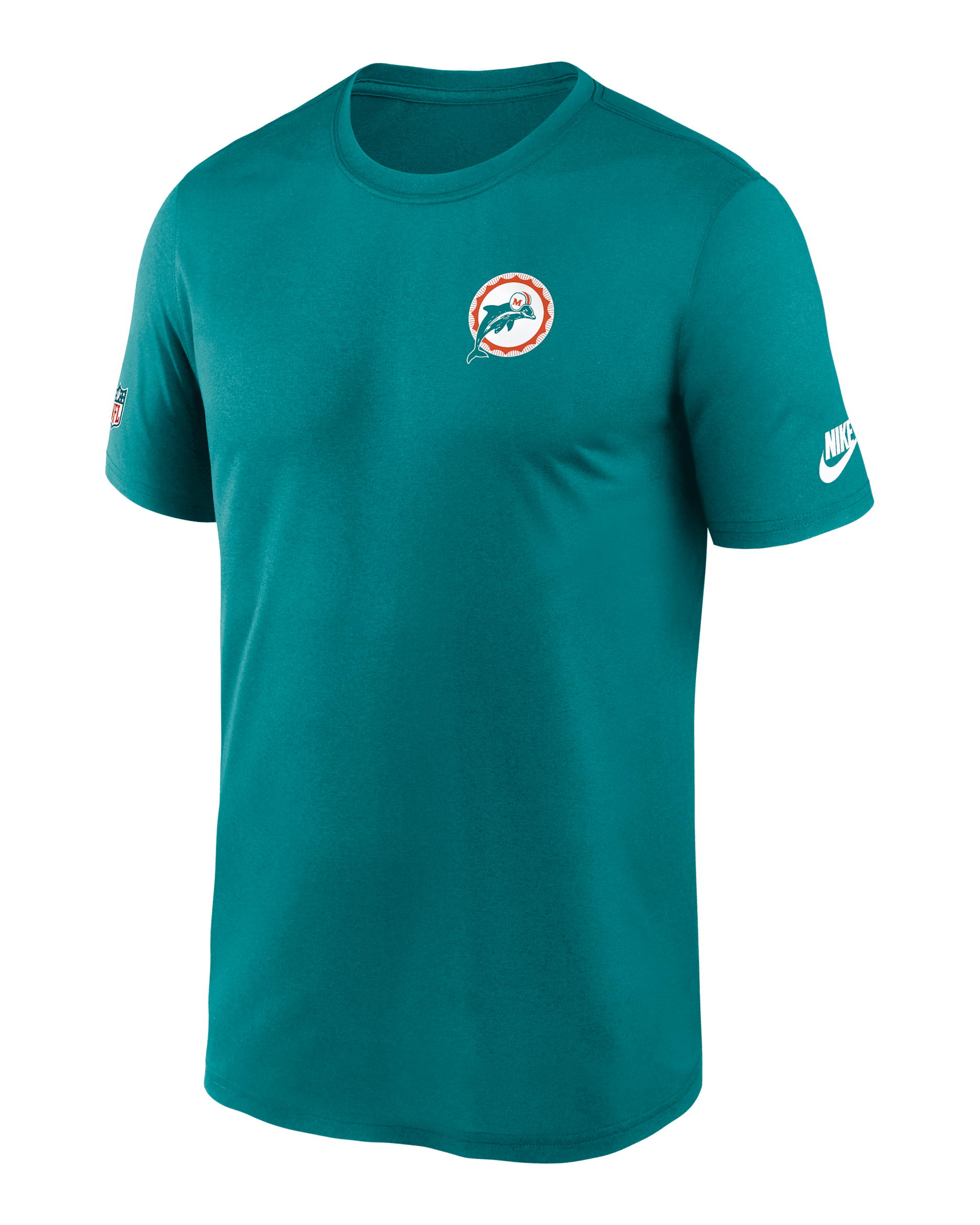 Miami Dolphins Alt Legend Small Logo Men's Nike Dri-FIT NFL T-Shirt - Aqua