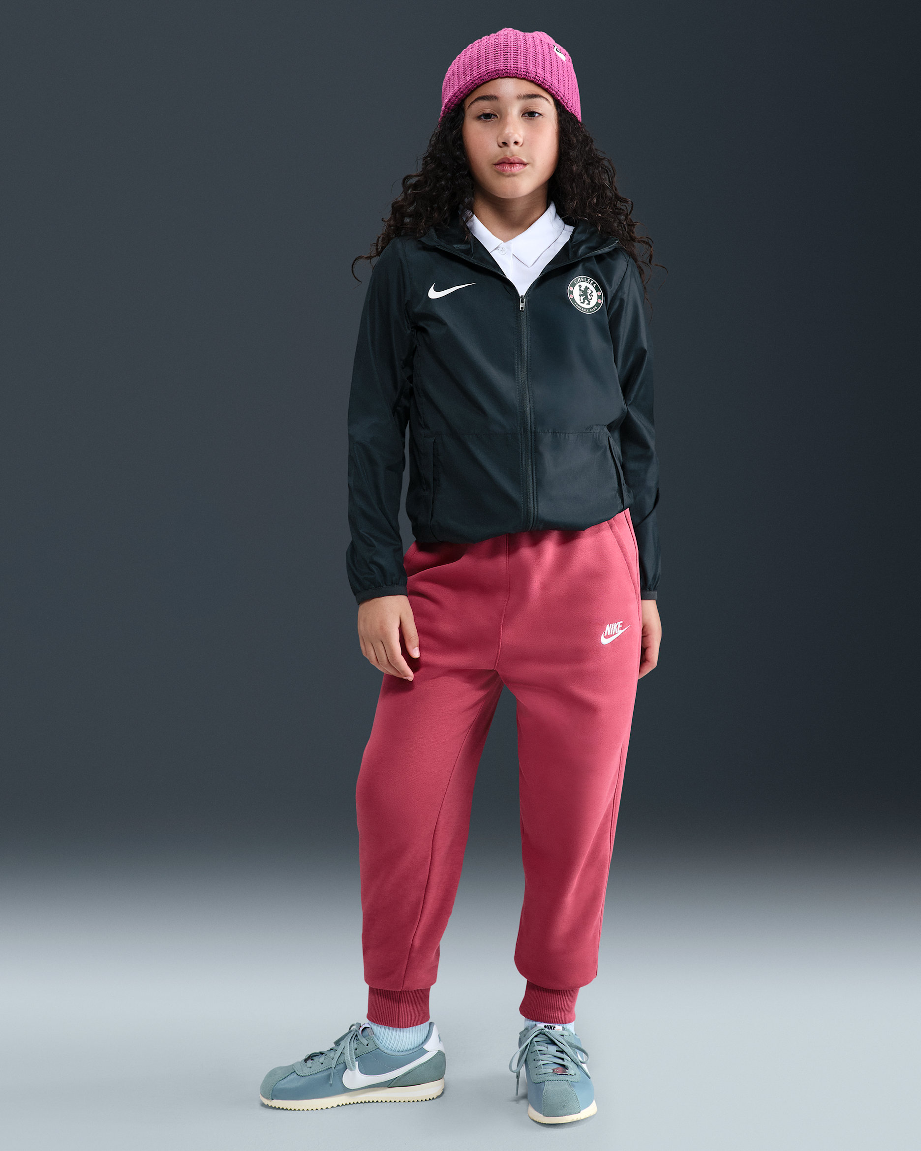 Pants ajustados de cintura alta para niñas talla grande Nike Sportswear Club Fleece - Remolacha dulce/Remolacha dulce/Blanco
