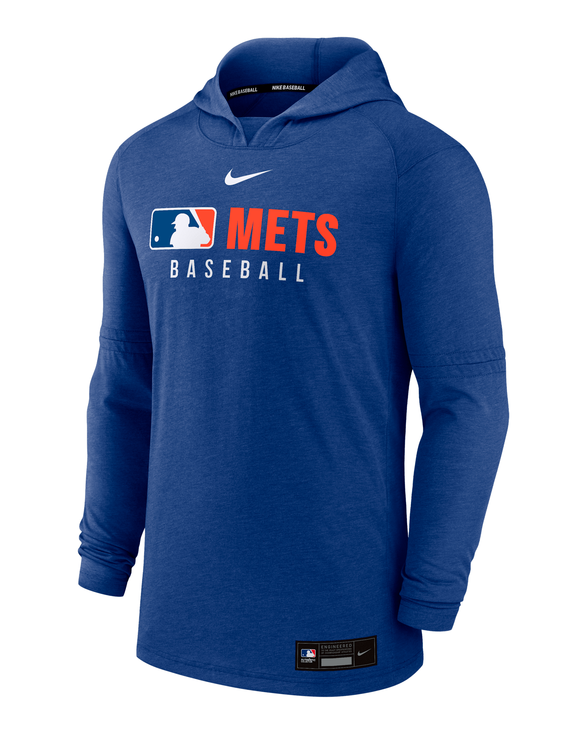 New York Mets Authentic Collection Men's Nike Dri-FIT MLB Pullover Hoodie - Game Royal Heather