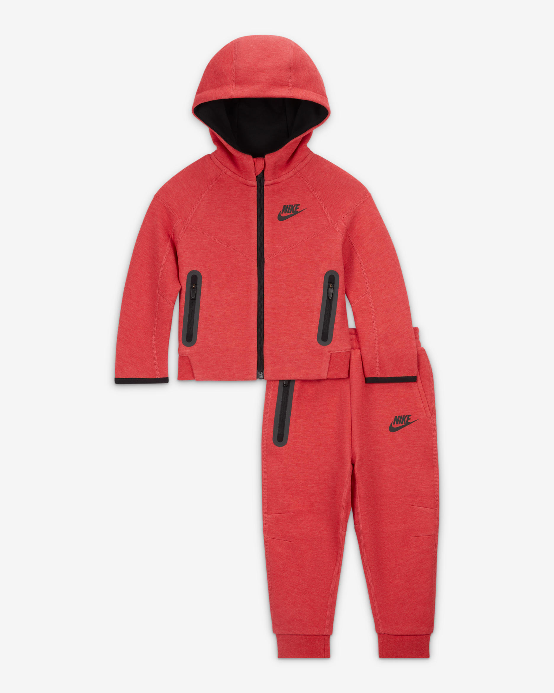 Nike Sportswear Tech Fleece Full-Zip Set Baby 2-Piece Hoodie Set - Light University Red Heather