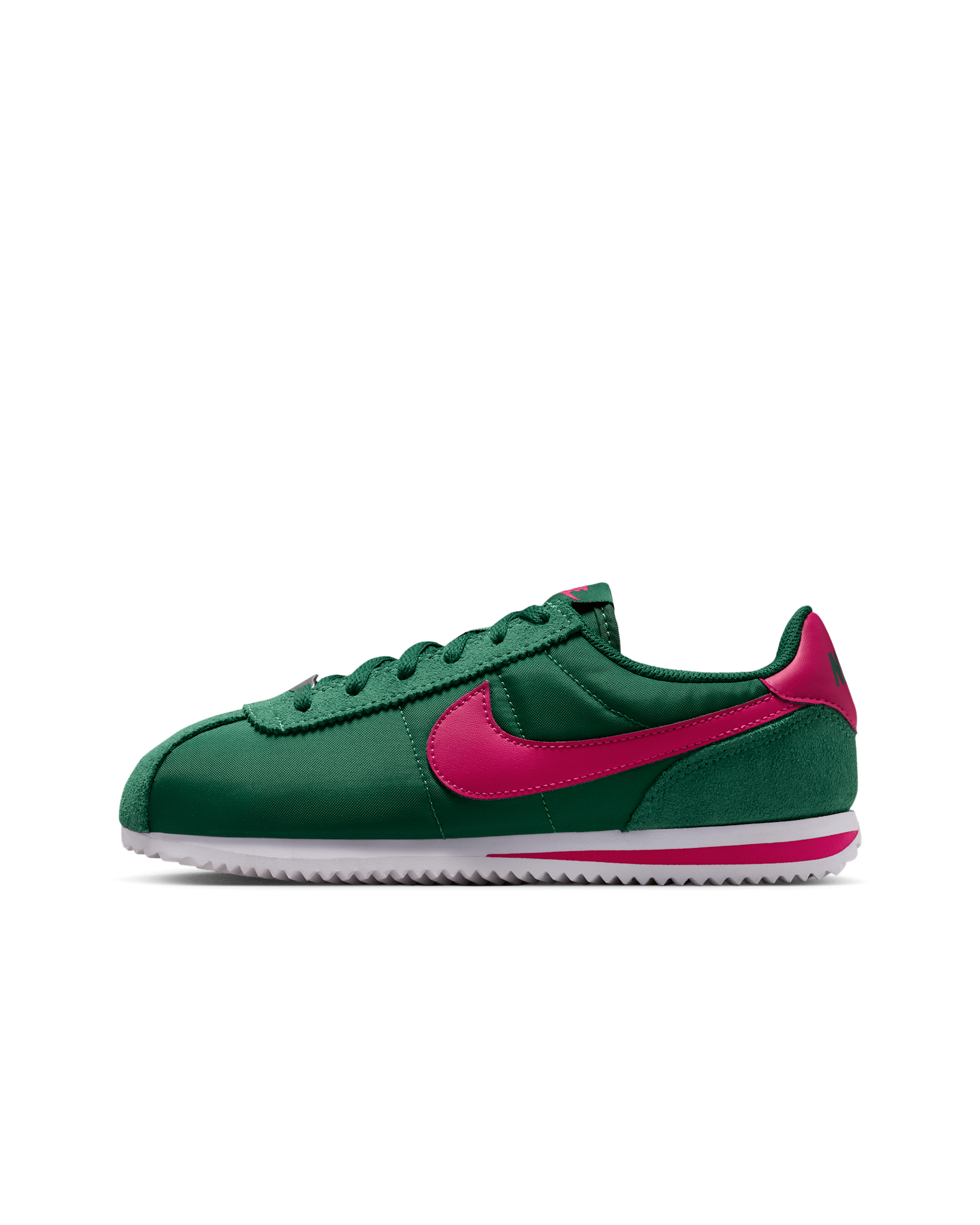 Tenis para niños grandes Nike Cortez Textile - Verde desfiladero/Blanco/Cereza salvaje