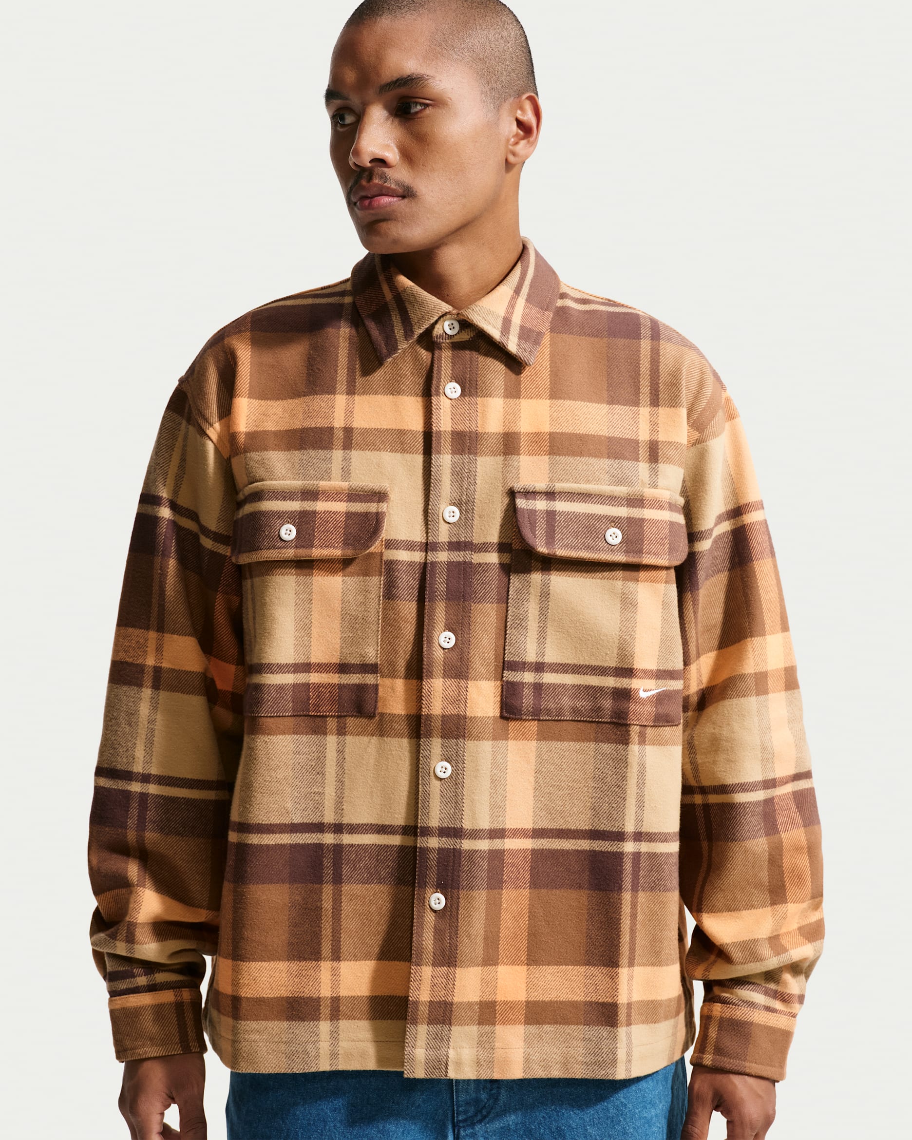 Nike Life Men's Field Shirt - Baroque Brown/Parachute Beige/Mosswood Brown/White