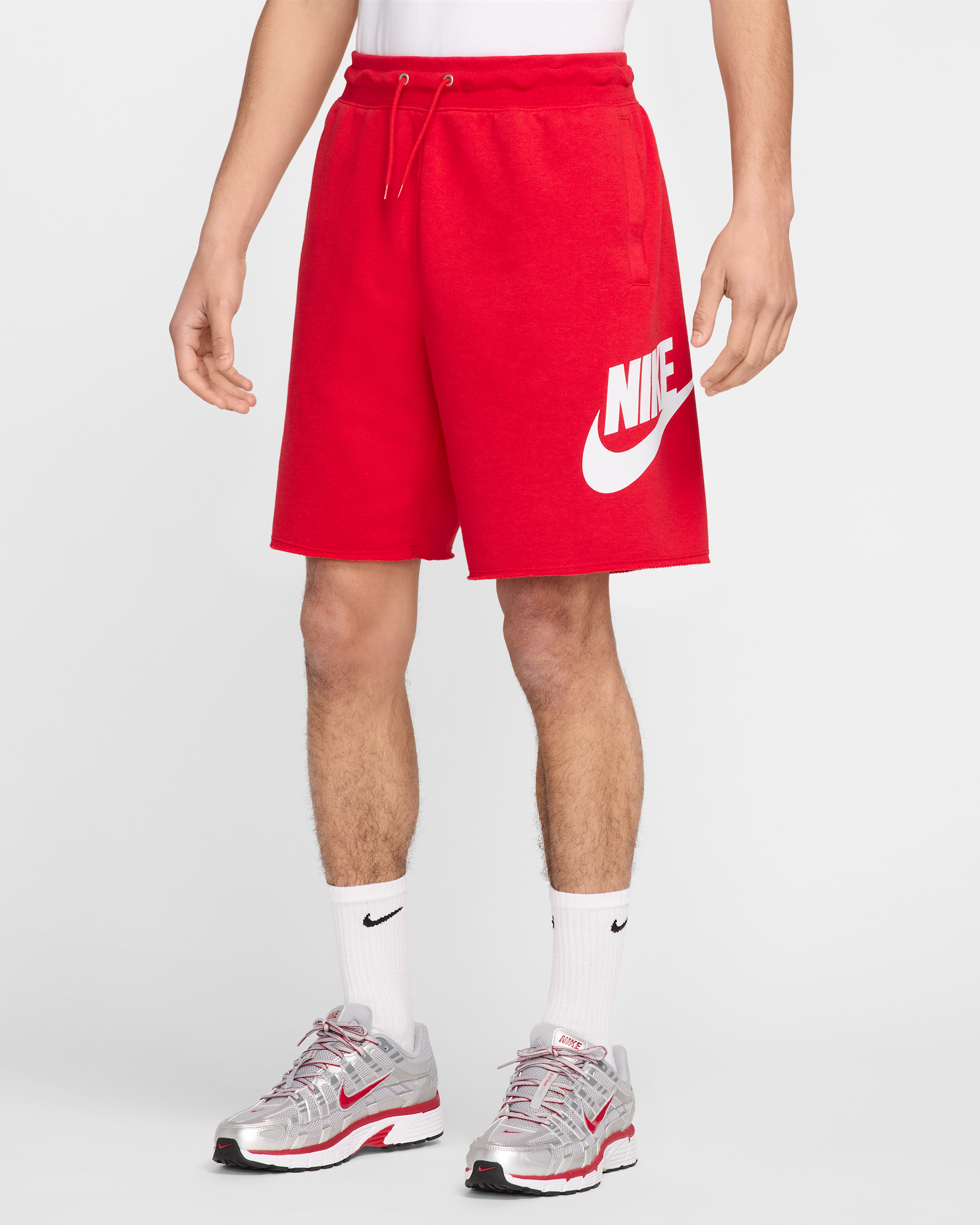 Nike Club Men's French Terry Alumni Shorts - University Red/University Red/White