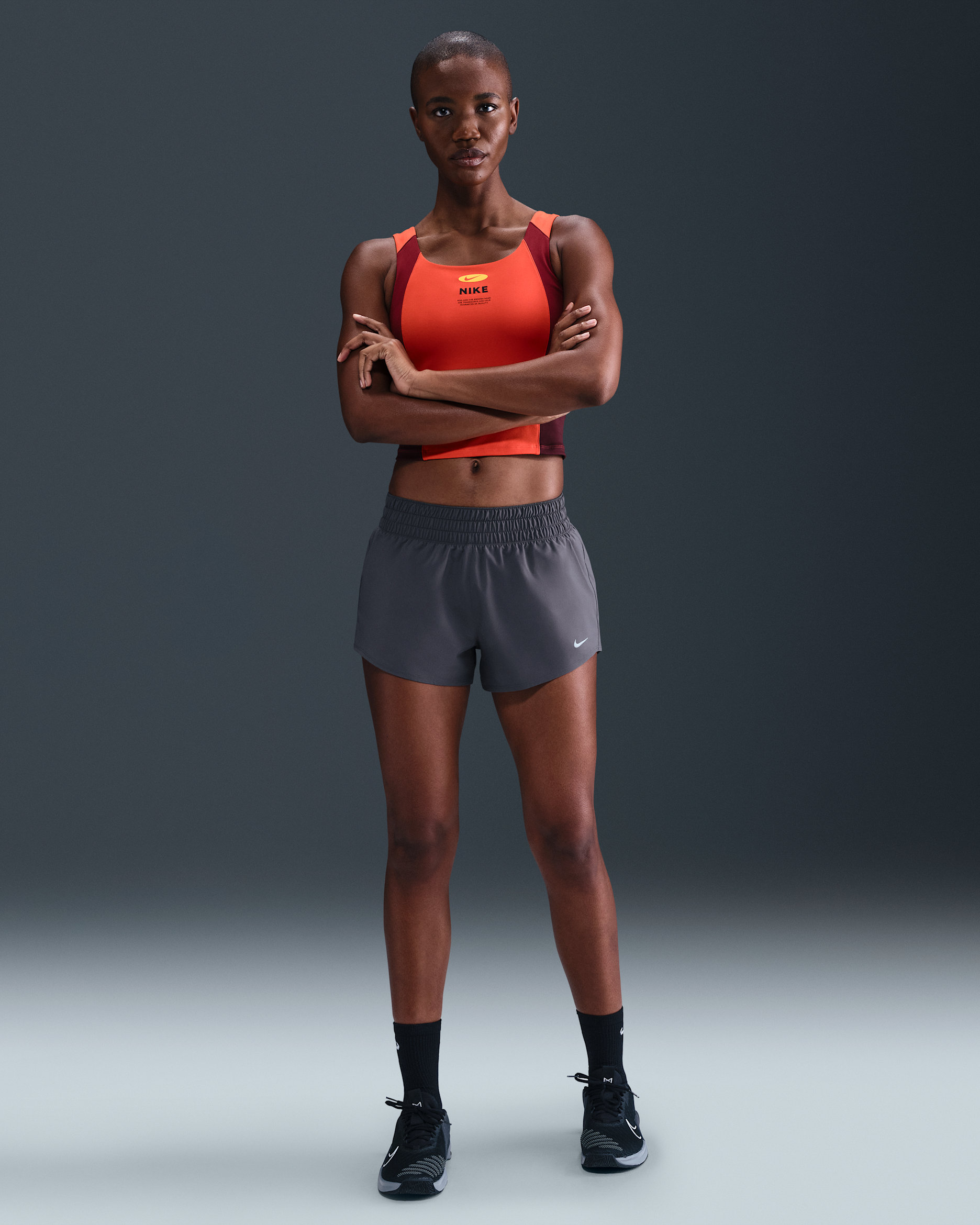 Nike One Women's Dri-FIT Mid-Rise 8cm (approx.) Brief-Lined Shorts - Thunder Grey/White