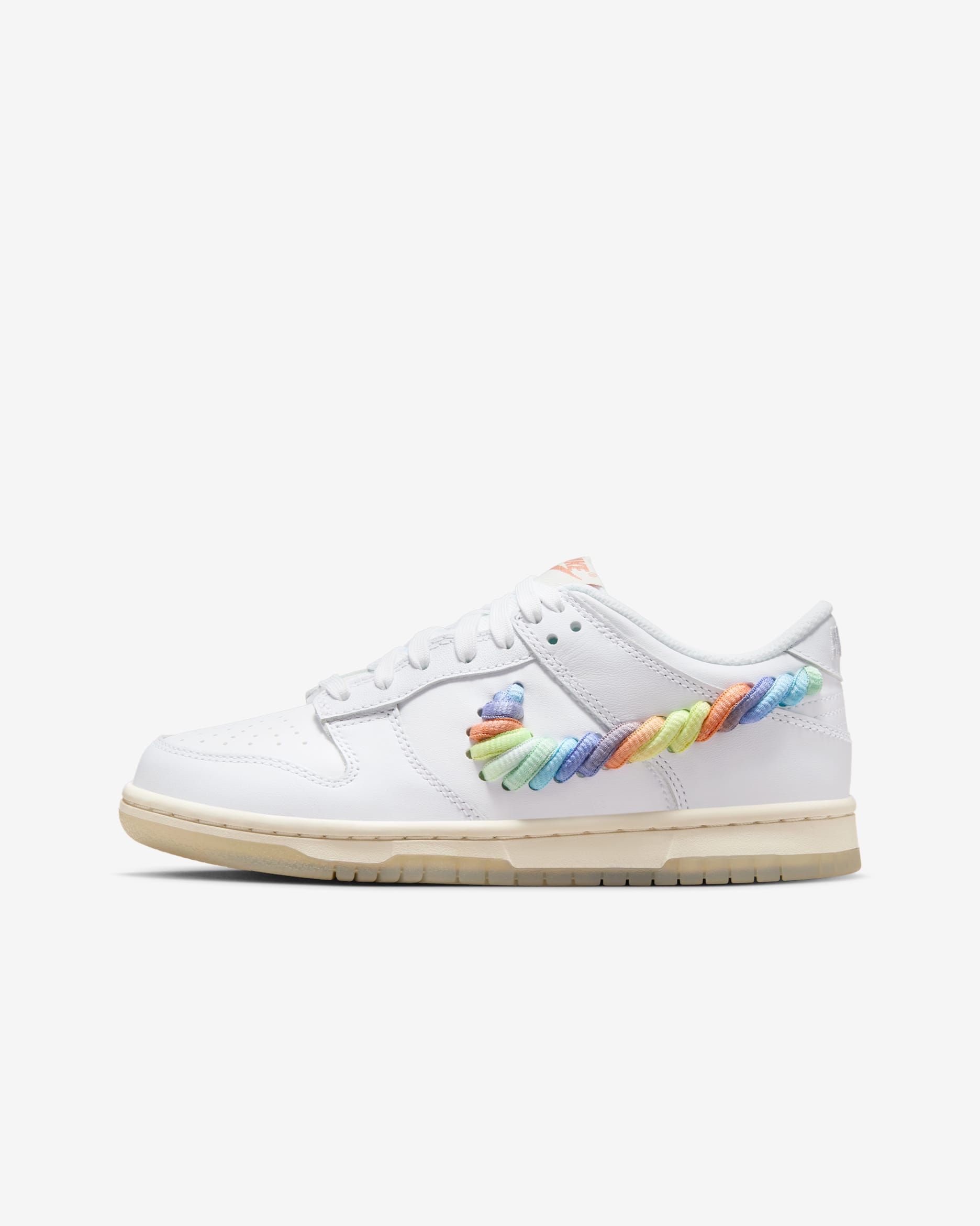 Nike Dunk Low SE Older Kids' Shoes - White/Terra Blush/Light Silver/Multi-Colour