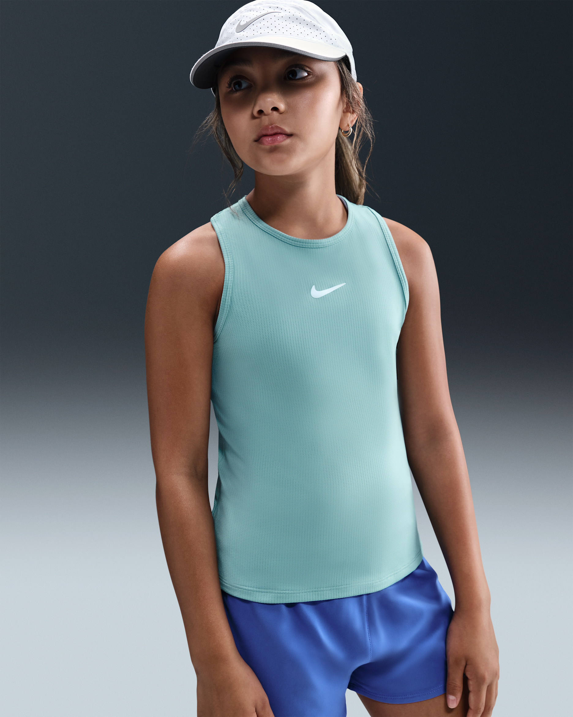 Nike Victory Older Kids' (Girls') Dri-FIT Tennis Tank - Cannon/Cannon/White
