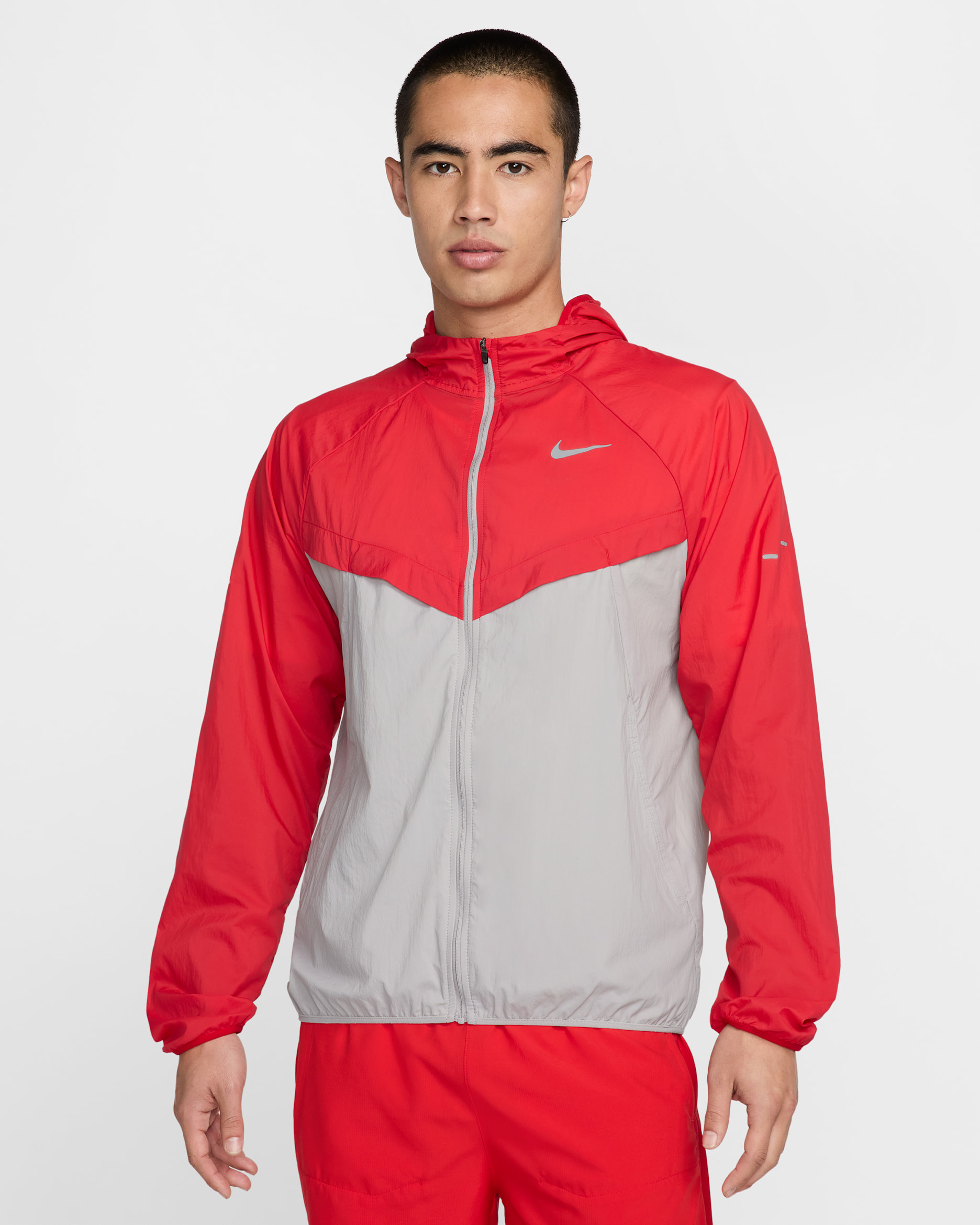 Nike Stride Men's Repel UV Running Jacket - University Red/College Grey