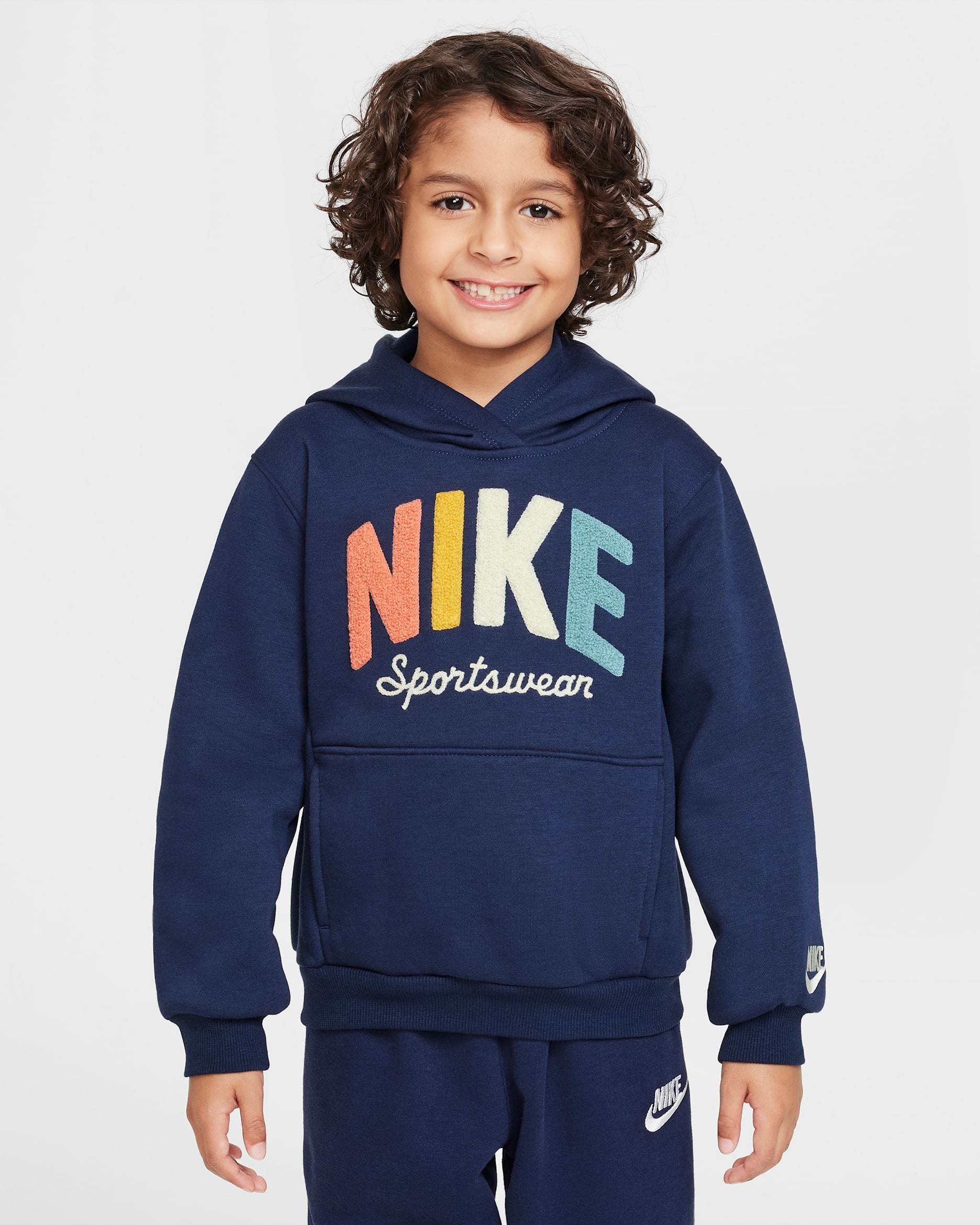 Sudadera con gorro sin cierre de tejido Fleece para preescolar Nike Sportswear Powder Play - Azul marino medianoche
