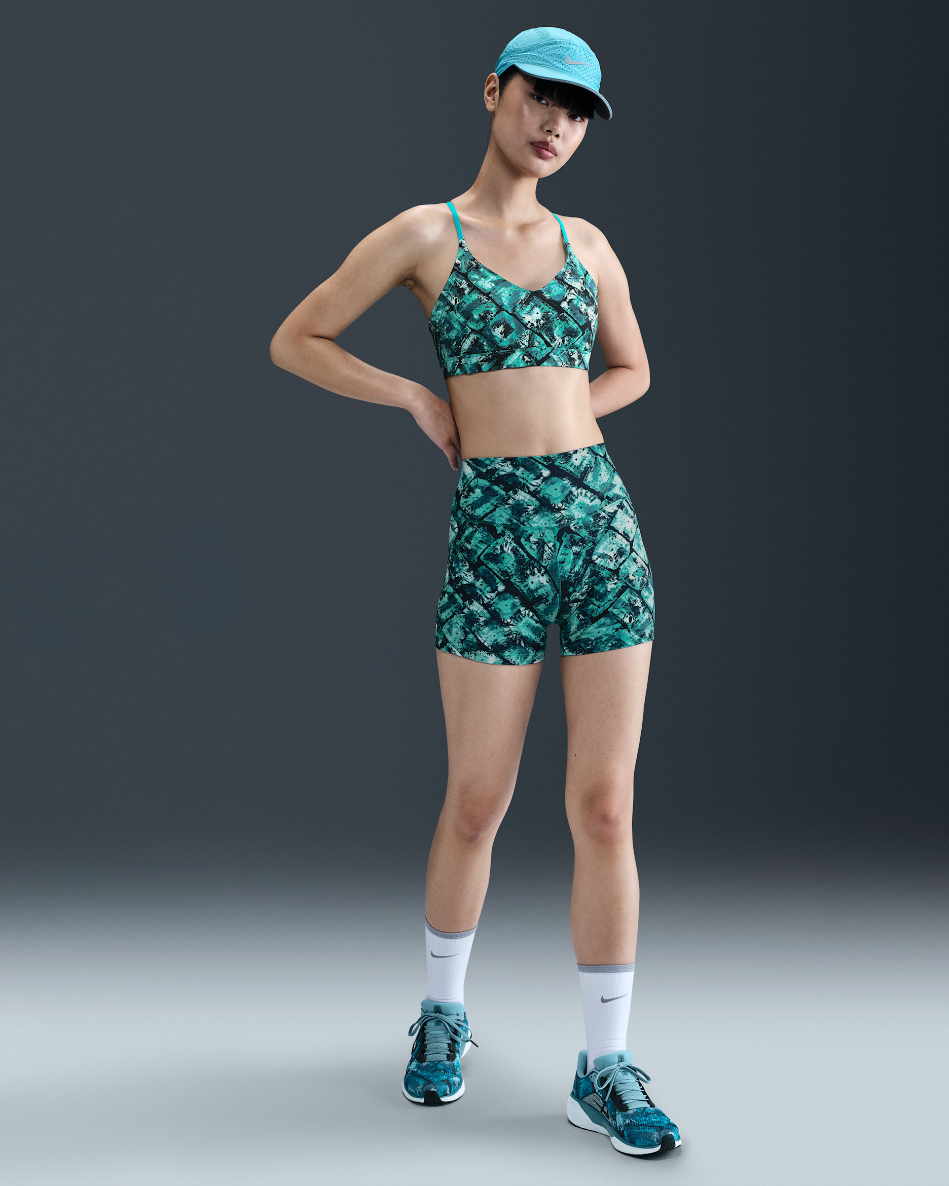 Nike x NorBlack NorWhite Dri-FIT Yüksek Belli 13 cm Baskılı Kadın Bisiklet Şortu - Dusty Cactus