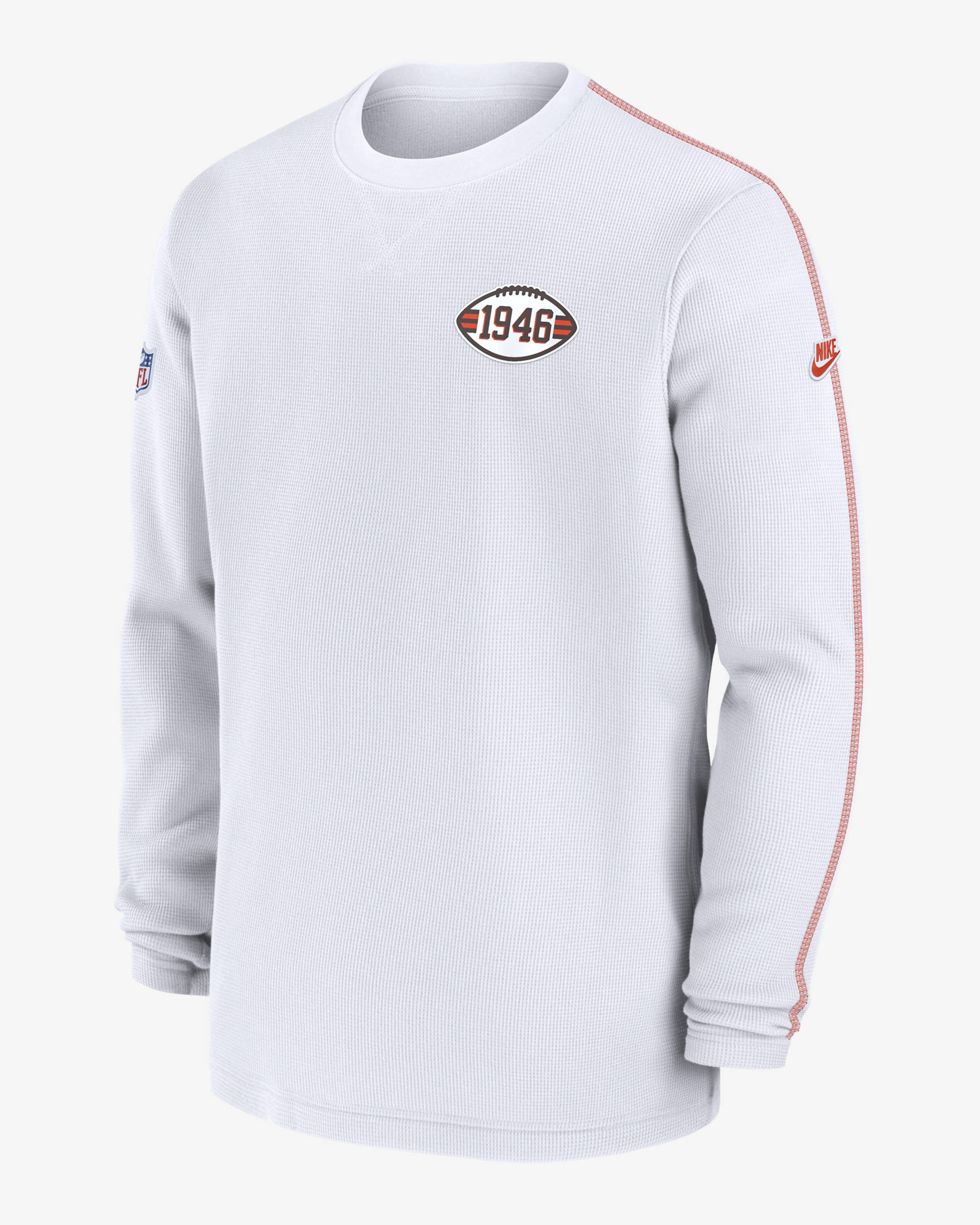 Cleveland Browns Logo Coach Men’s Nike NFL Long-Sleeve Top - White