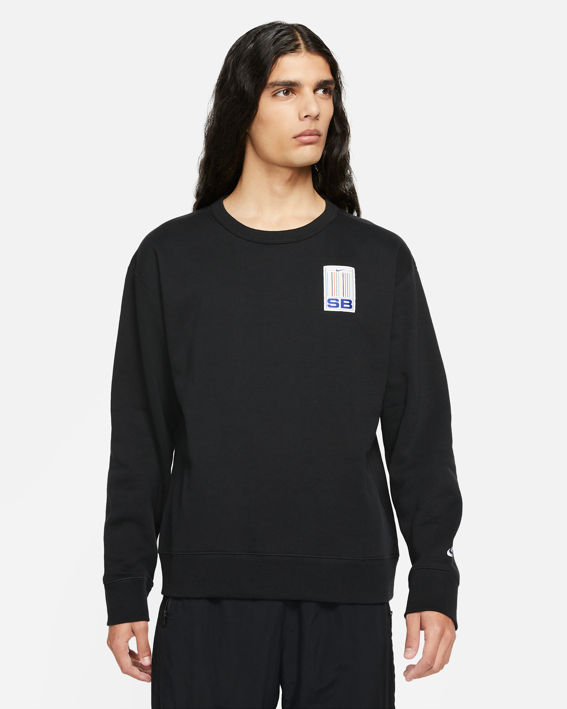 Nike SB Striped Skate Crew - Black/White