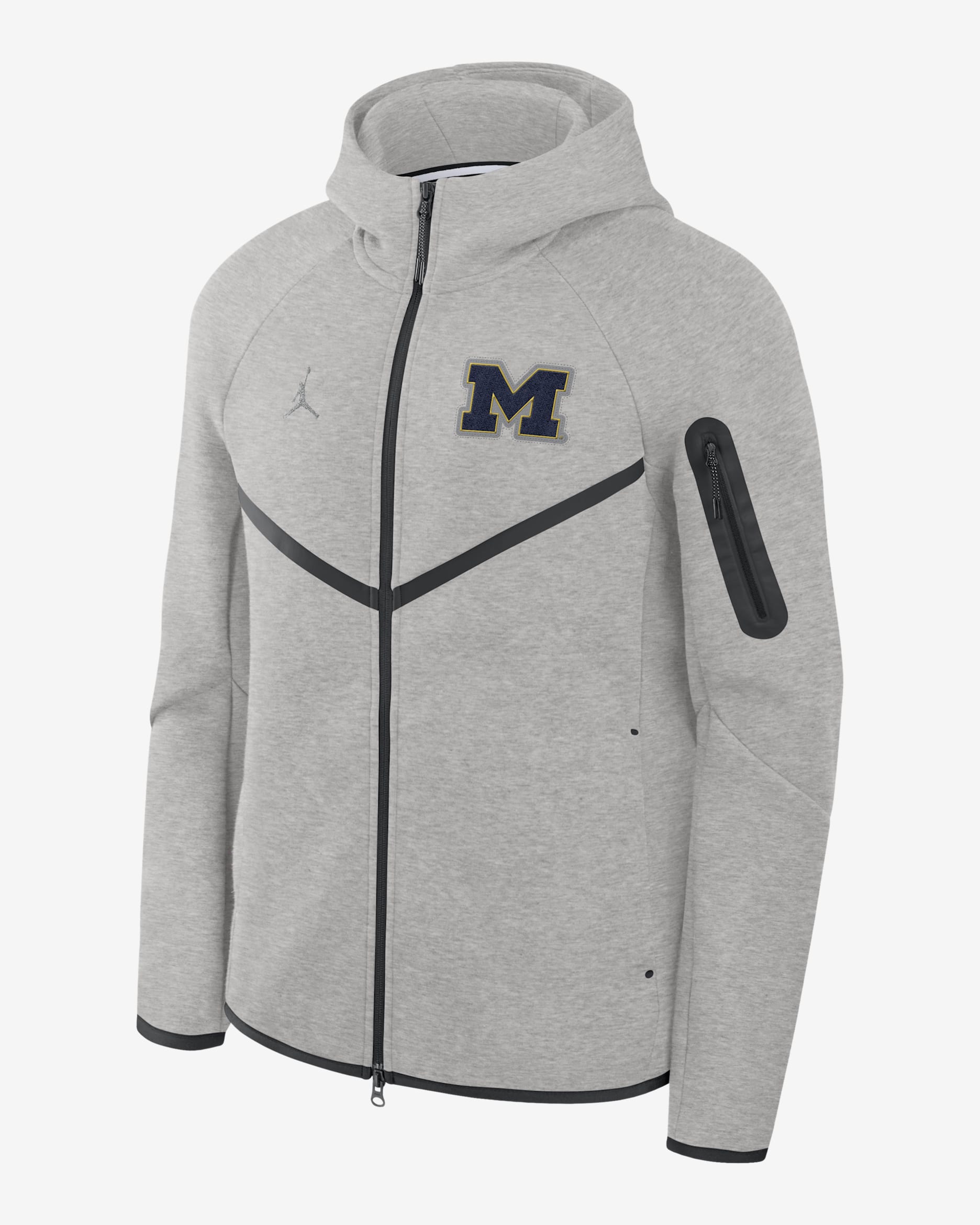 Michigan Tech Fleece Windrunner Men's Jordan Brand College Full-Zip Hooded Jacket - Grey