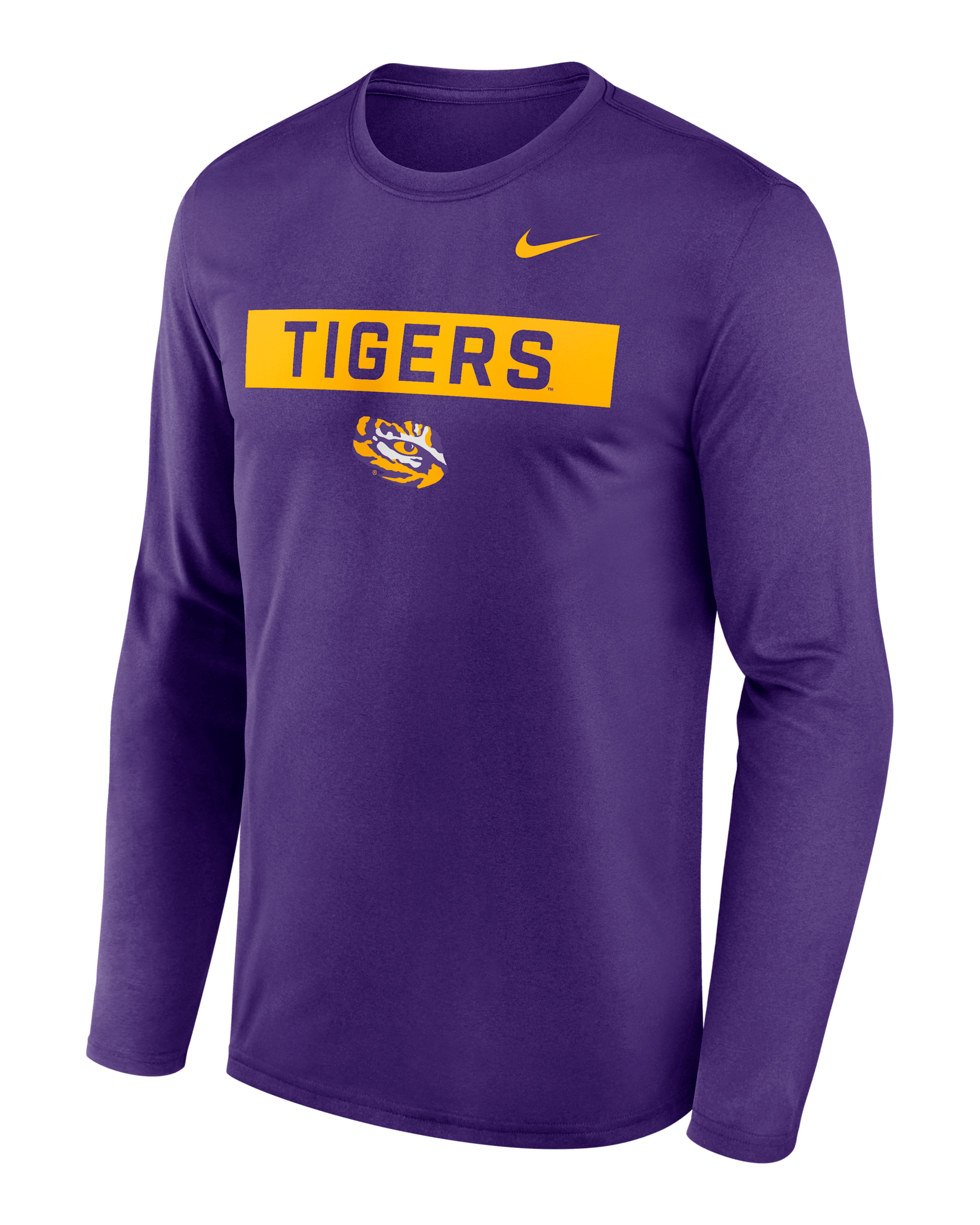 LSU Primetime Legend 2-Hit Men's Nike Dri-FIT College Long-Sleeve T-Shirt - Purple