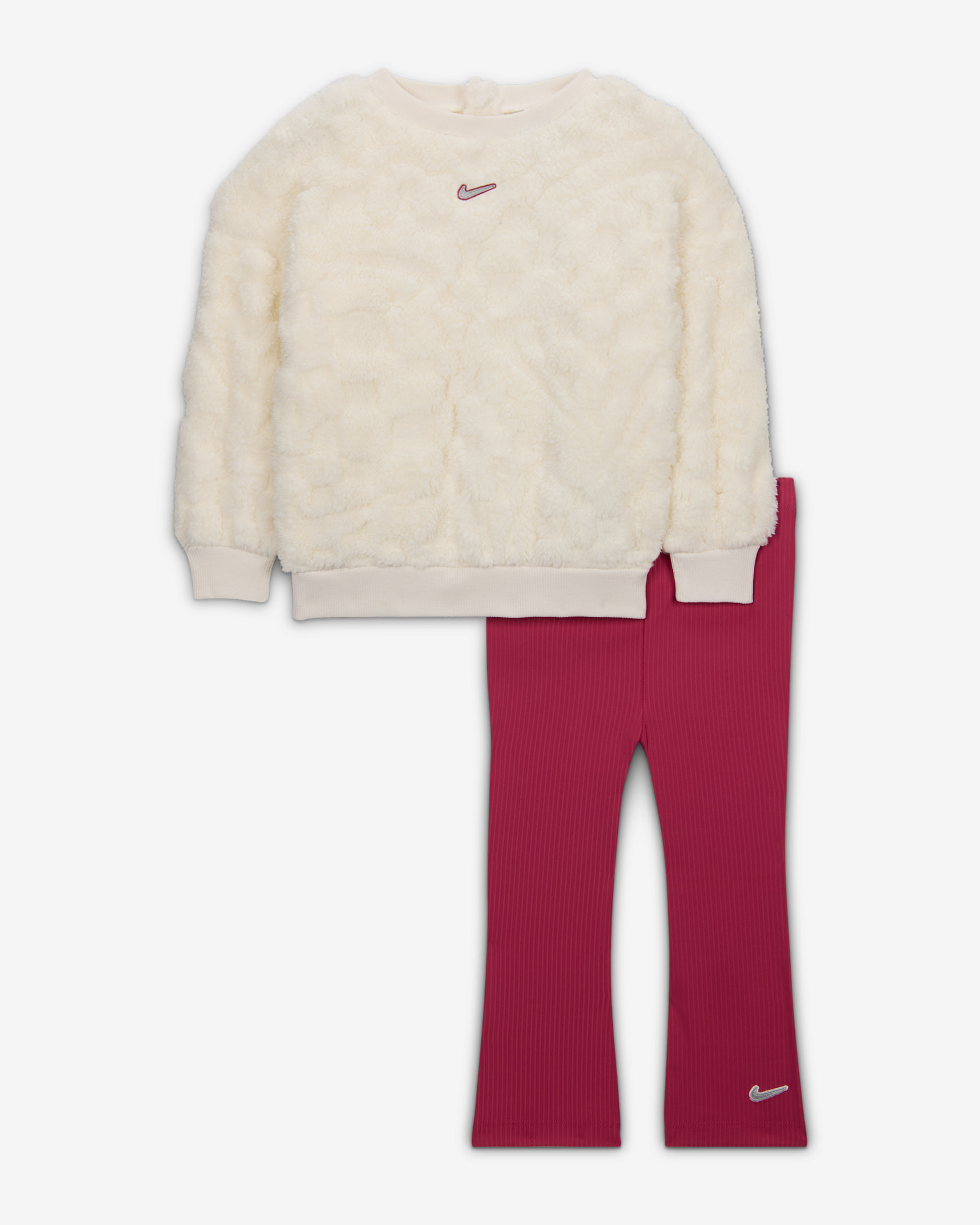 Nike Cosy Baby (12–24M) 2-Piece Flared Leggings Set - Sweet Beet