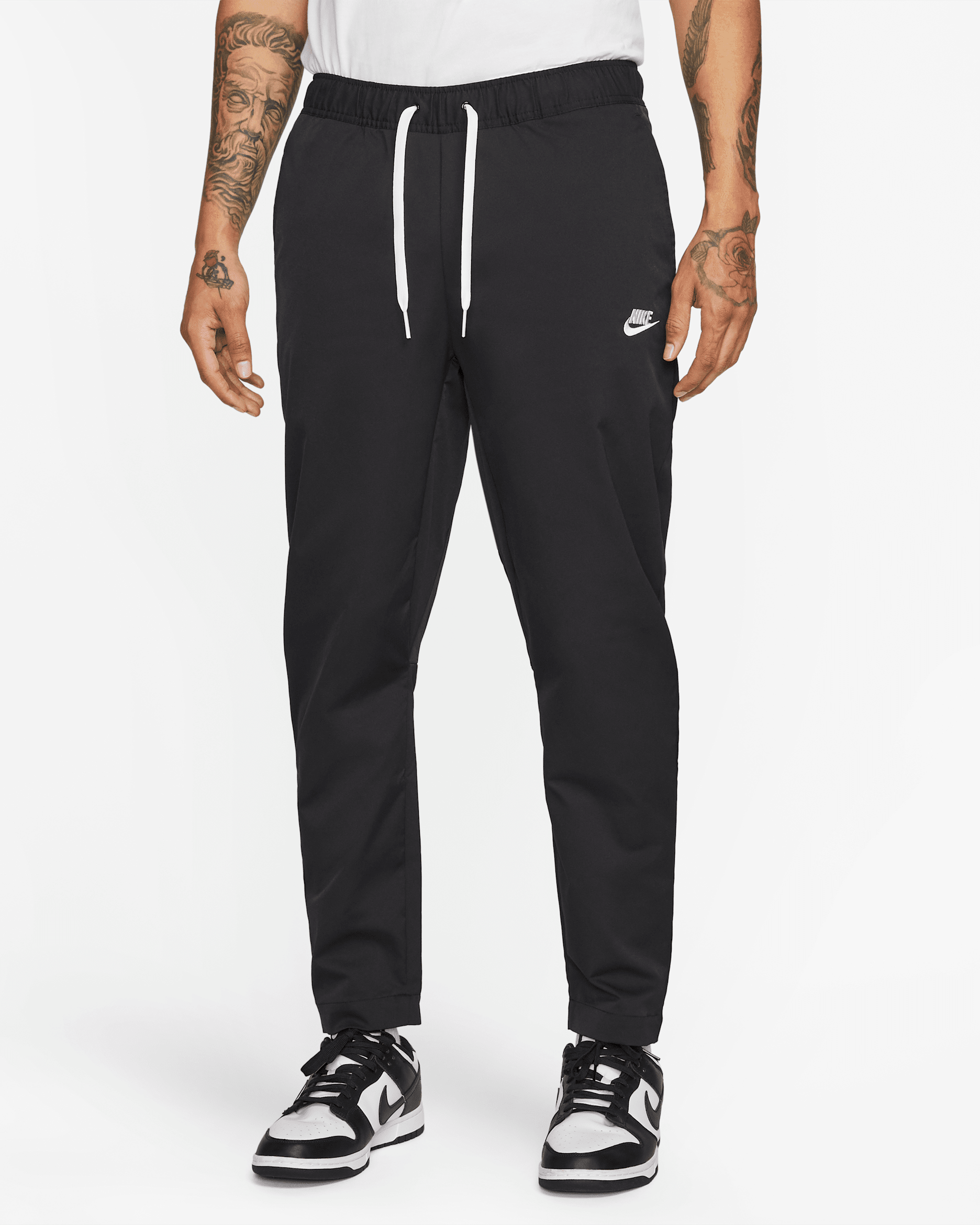 Nike Club Men's Woven Tapered Leg Pants - Black/White