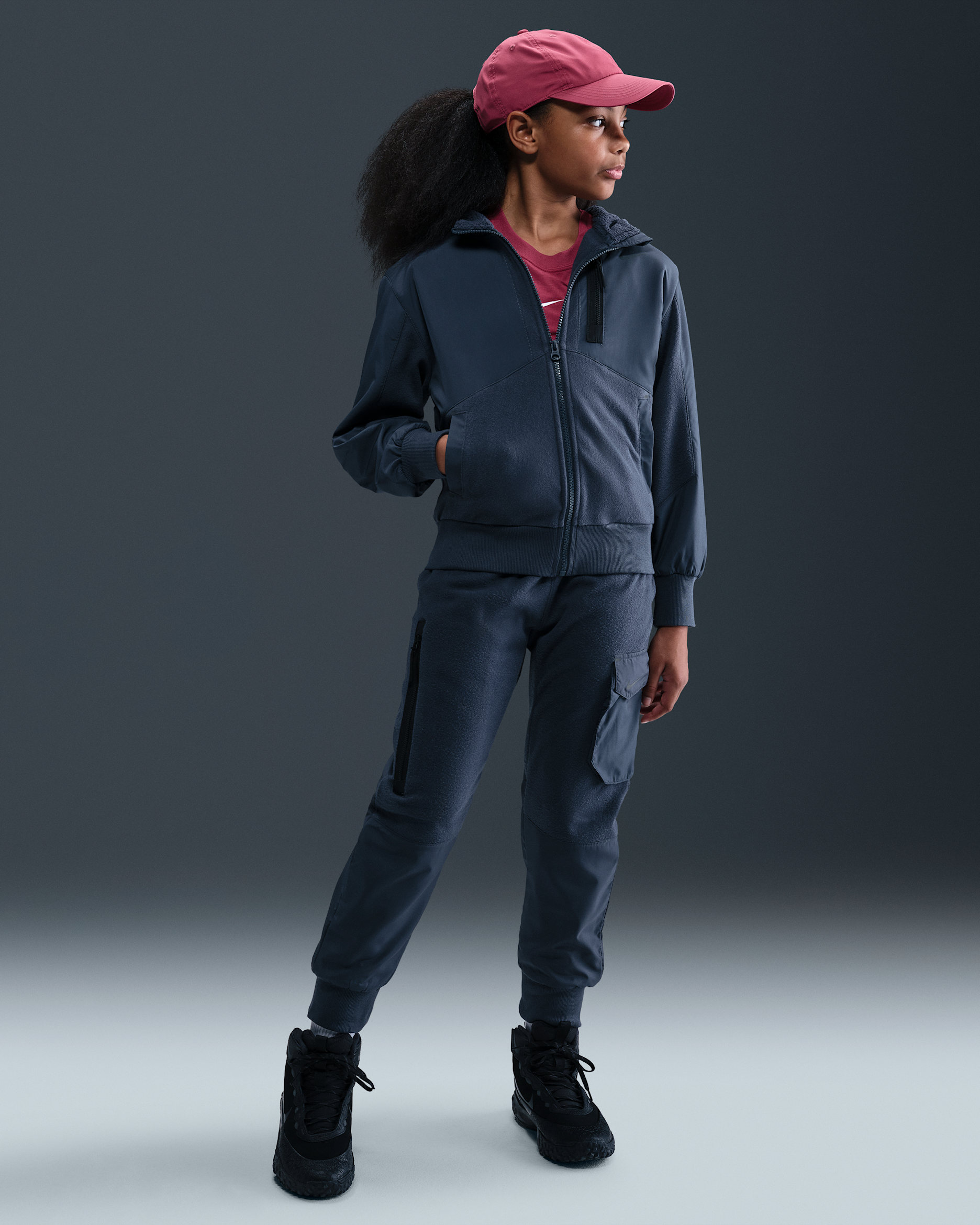 Nike Sportswear City Utility EasyOn Winterfeste Therma-FIT-Hose (ältere Kinder) - Thunder Blue/Schwarz