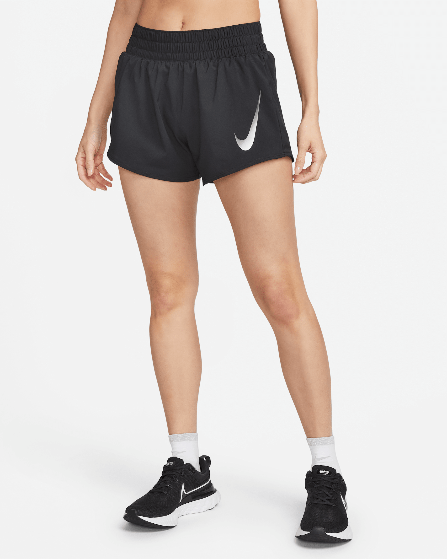 Nike Swoosh Women's Brief-Lined Running Shorts - Black