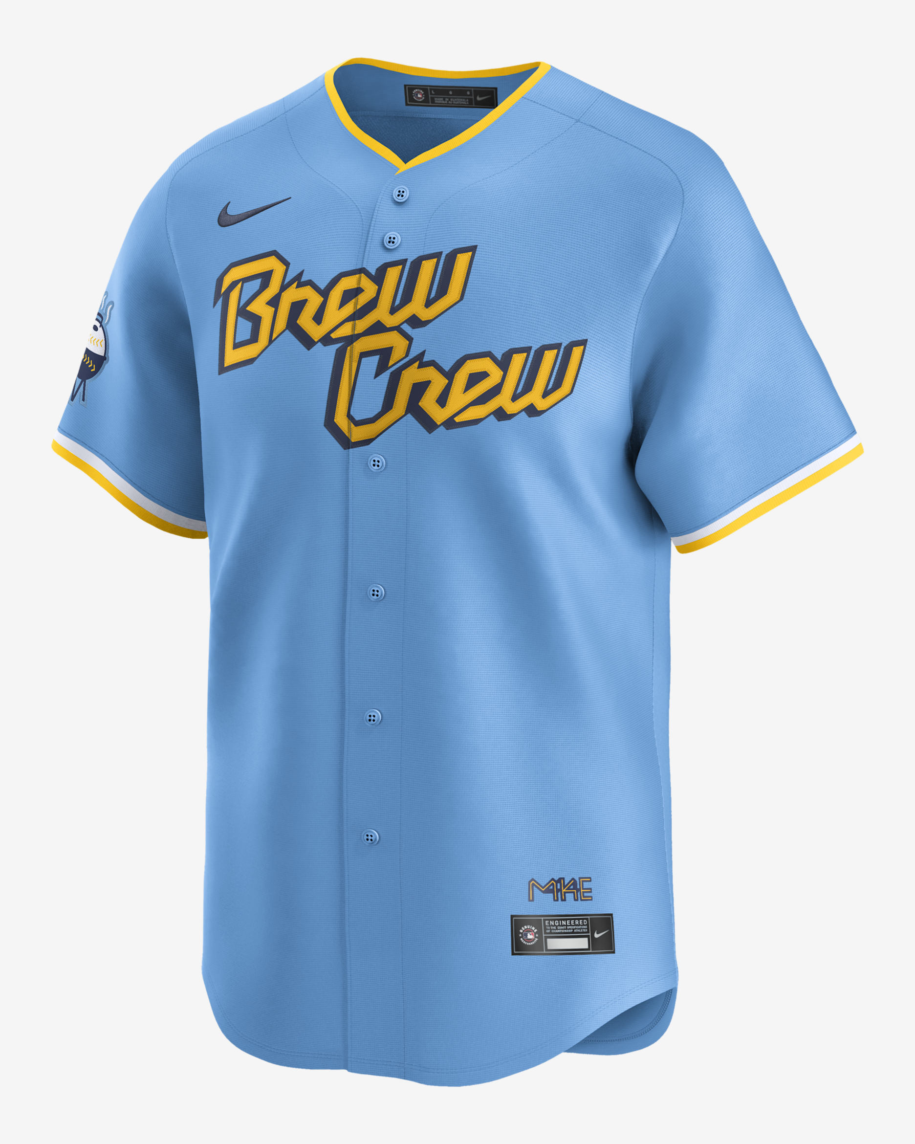 Christian Yelich Milwaukee Brewers City Connect Men's Nike Dri-FIT ADV MLB Limited Jersey - Powder Blue