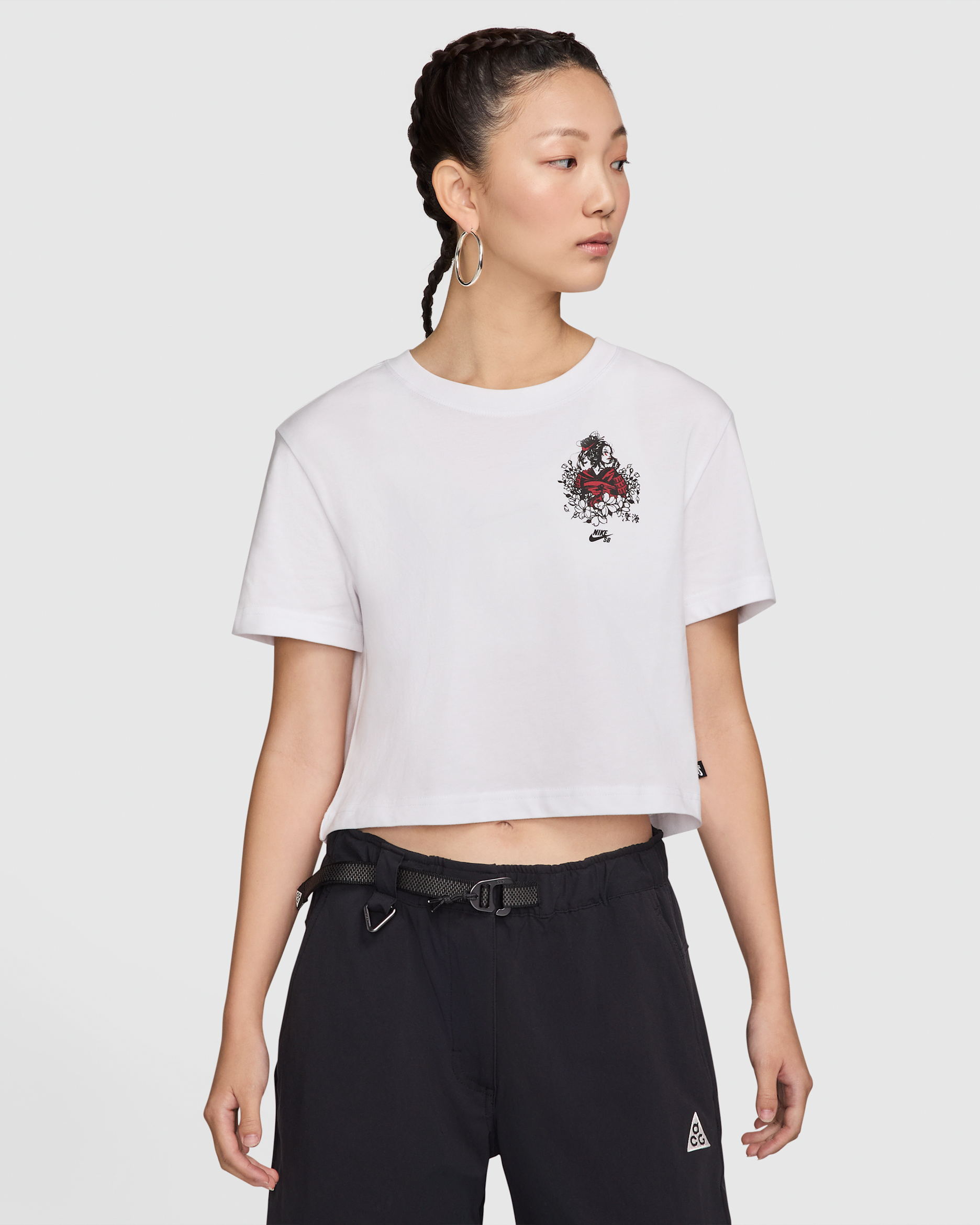 Nike SB x Sky Brown Women's Cropped Skate T-Shirt - White