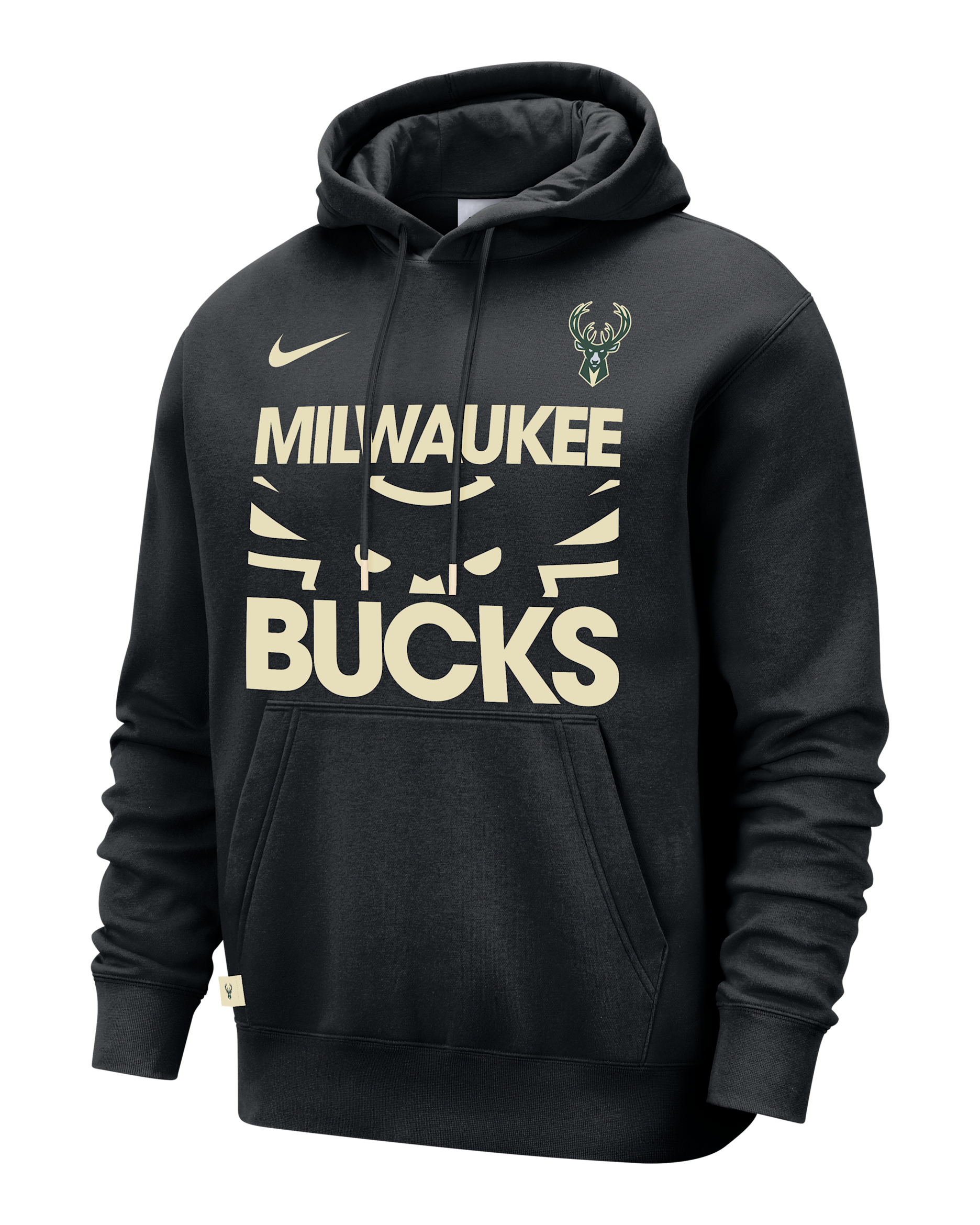 Sudadera con gorro sin cierre Nike de la NBA para hombre Milwaukee Bucks Club Courtside - Negro/Ópalo liso