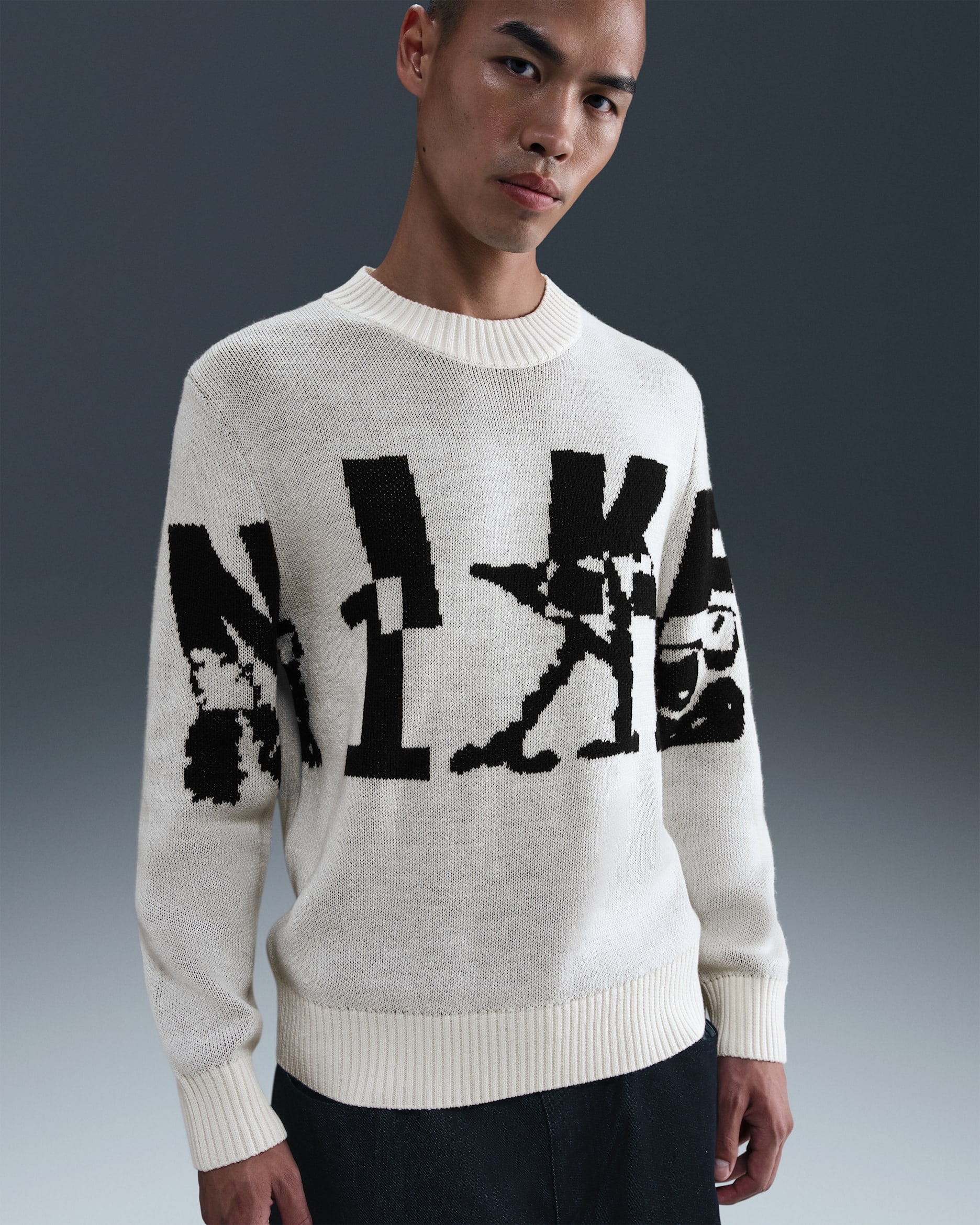 Suéter de cuello redondo tejido Knit para hombre Nike Sportswear - Perla suave