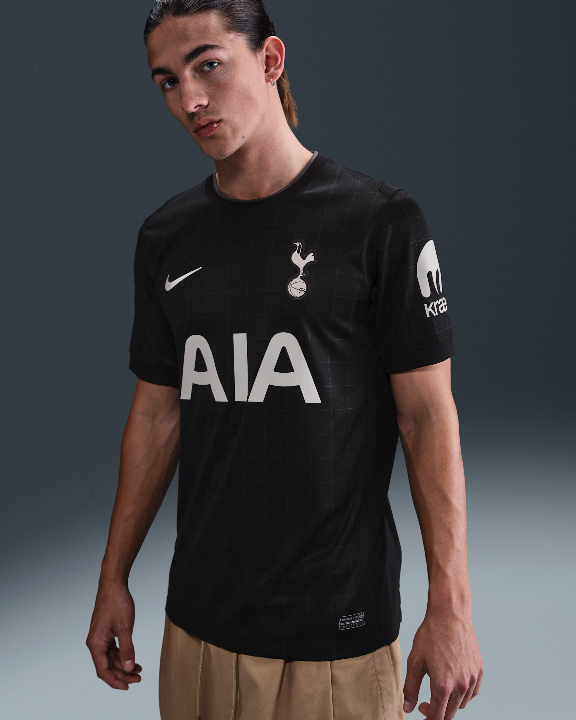 Tottenham Hotspur 2025/26 Stadium Away Nike Dri-FIT Replika-Fußballtrikot (Herren) - Schwarz/Light Iron Ore