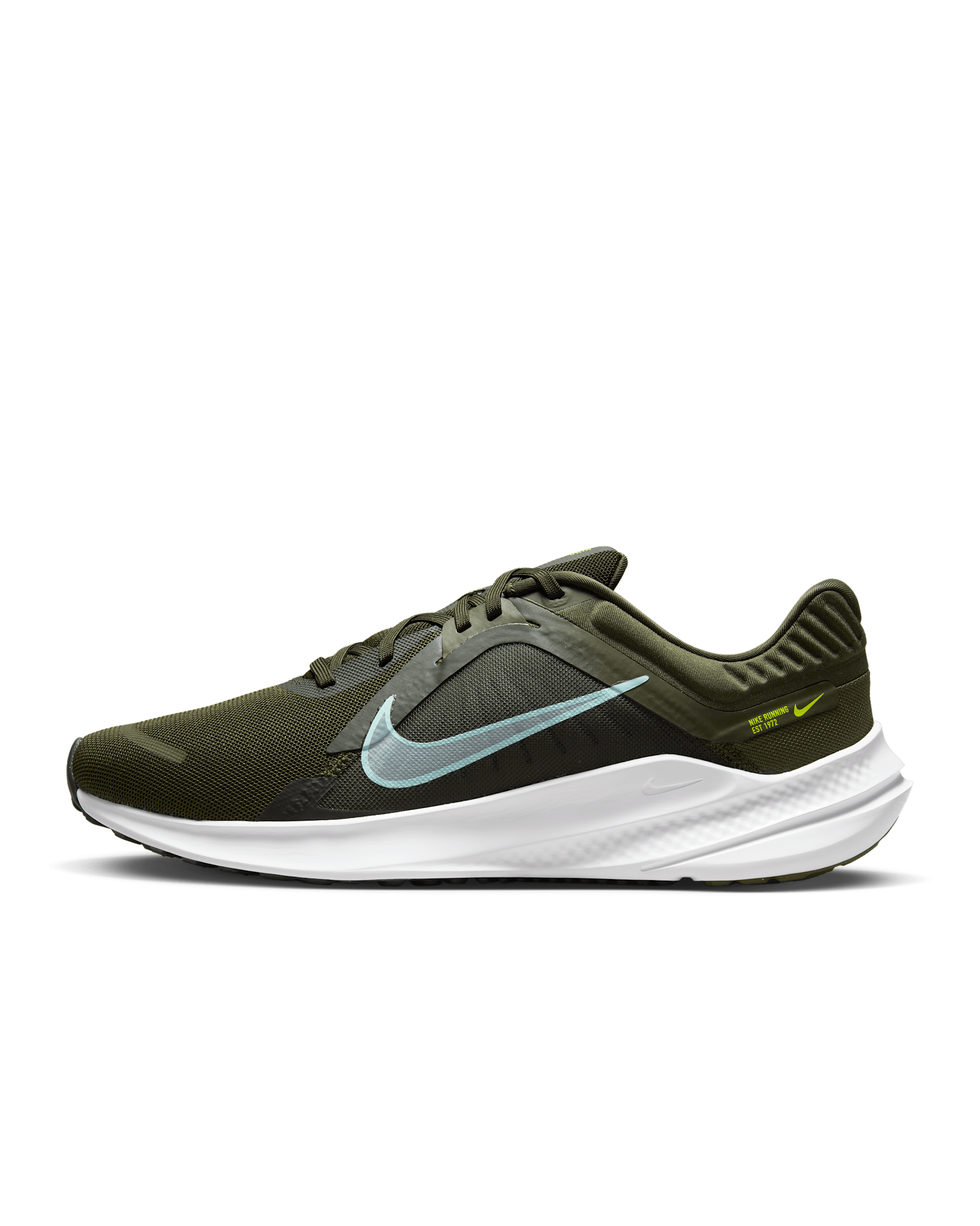 ナイキ クエスト 5 メンズ ロード ランニングシューズ - カーゴカーキ/セコイア/ホワイト/グレイシャーブルー