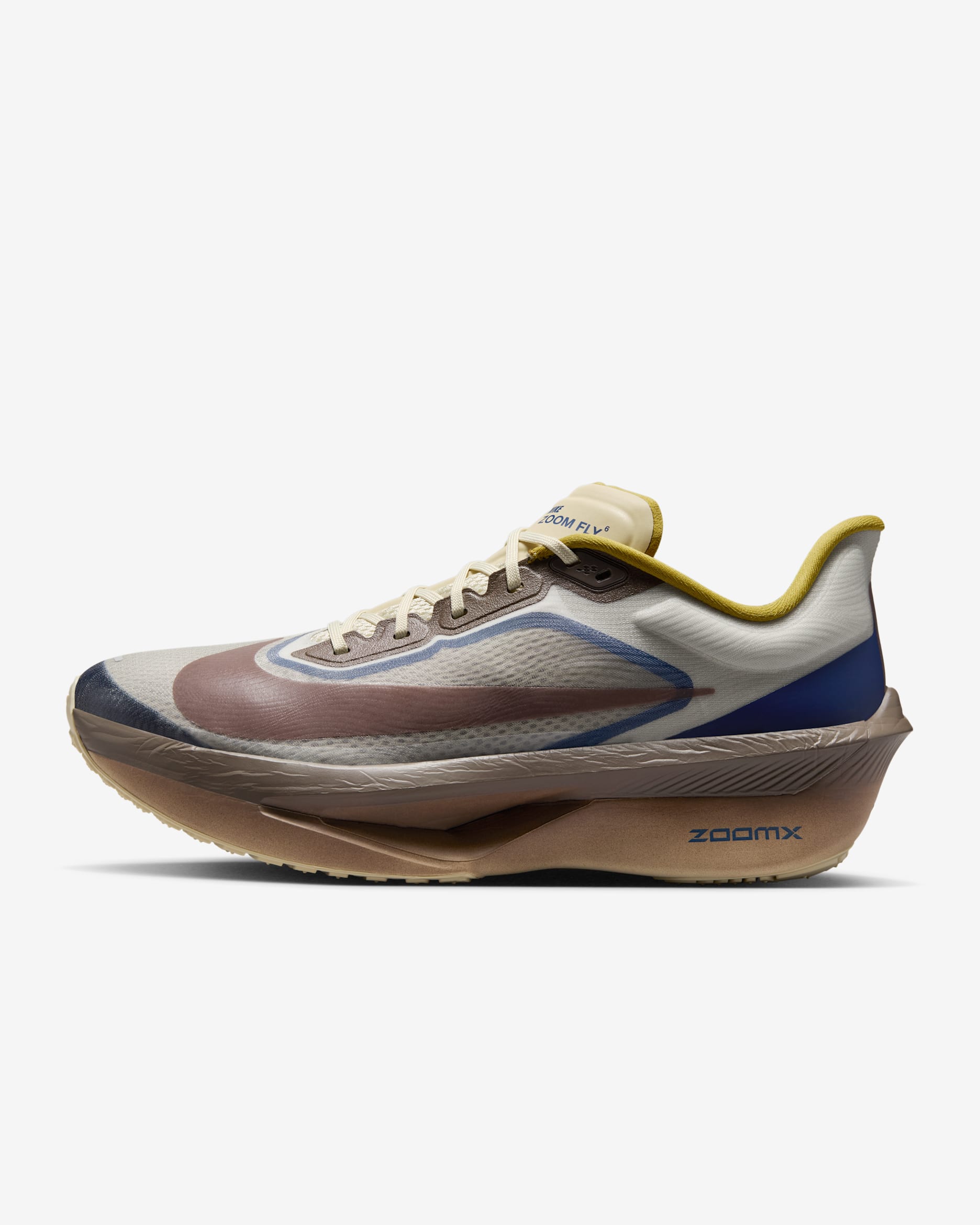 Nike Zoom Fly 6 PRM Men's Road Racing Shoes - Light Bone/Cave Stone/Blue Void/Burgundy Crush