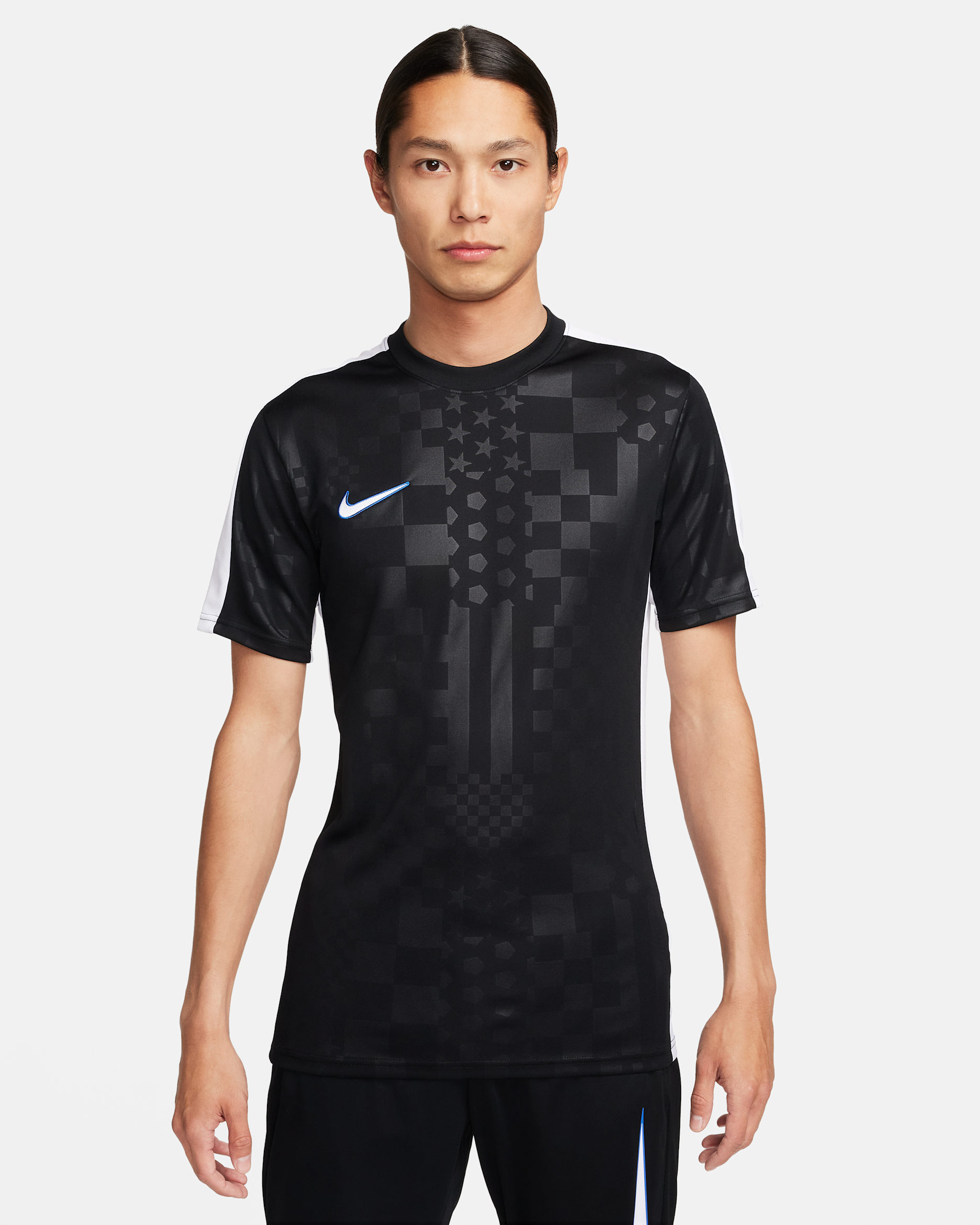 Nike Academy Men's Dri-FIT Football Short-Sleeve Top - Black/White/White