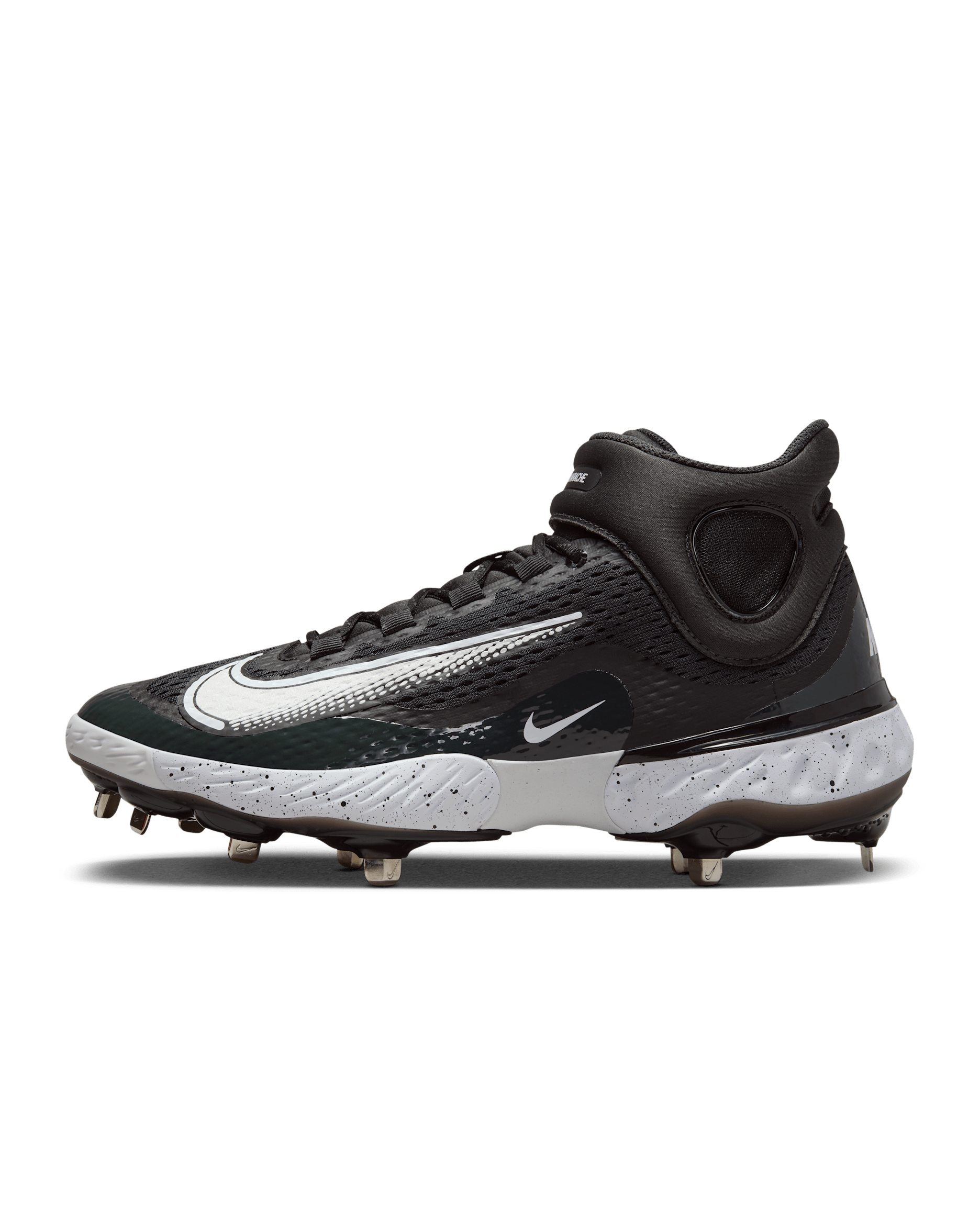 Nike Alpha Huarache Elite 4 Mid Men's Baseball Cleats - Black/Dark Smoke Grey/White