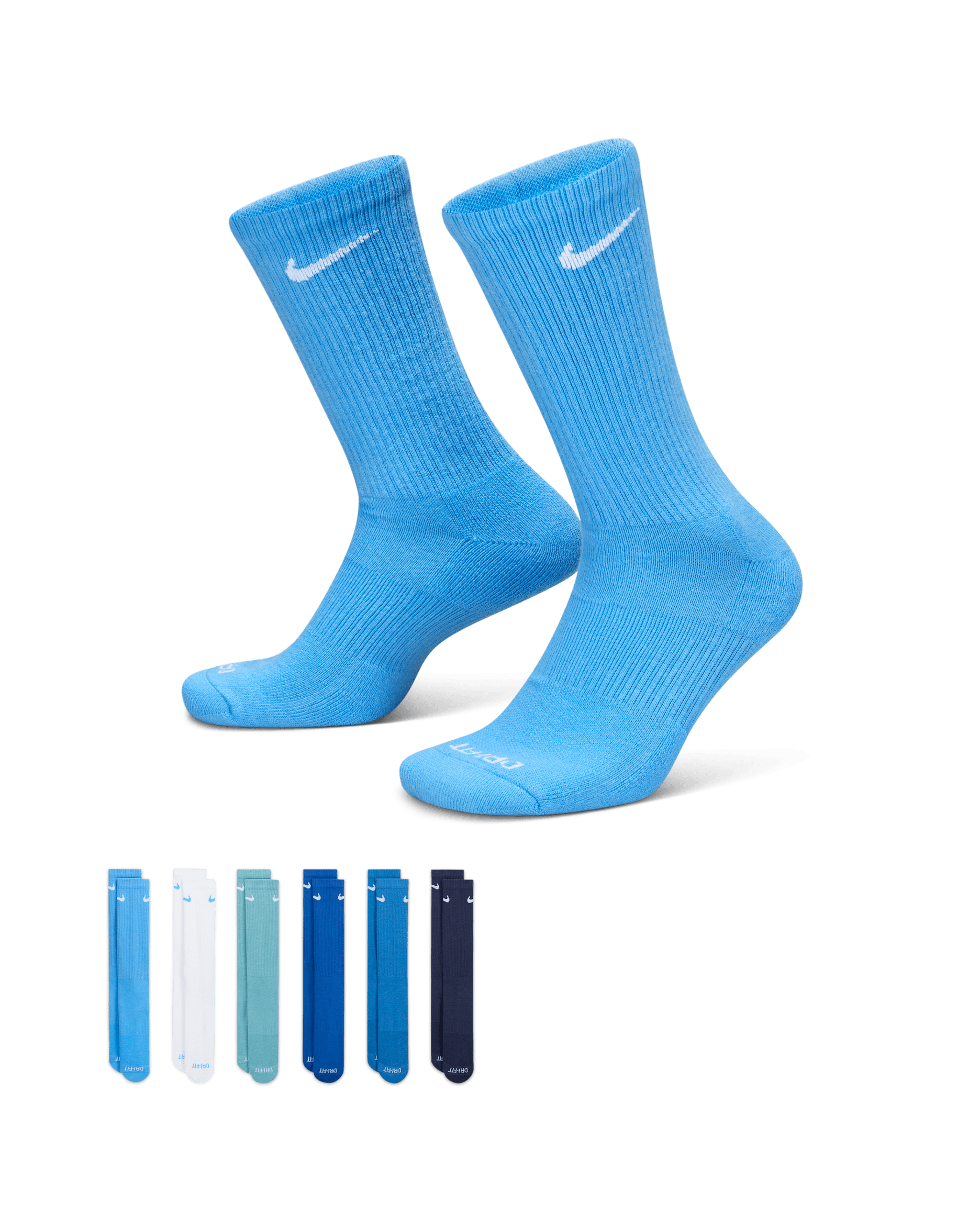 Nike Everyday Plus Cushioned Training Crew Socks (6 Pairs) - Multi-Colour
