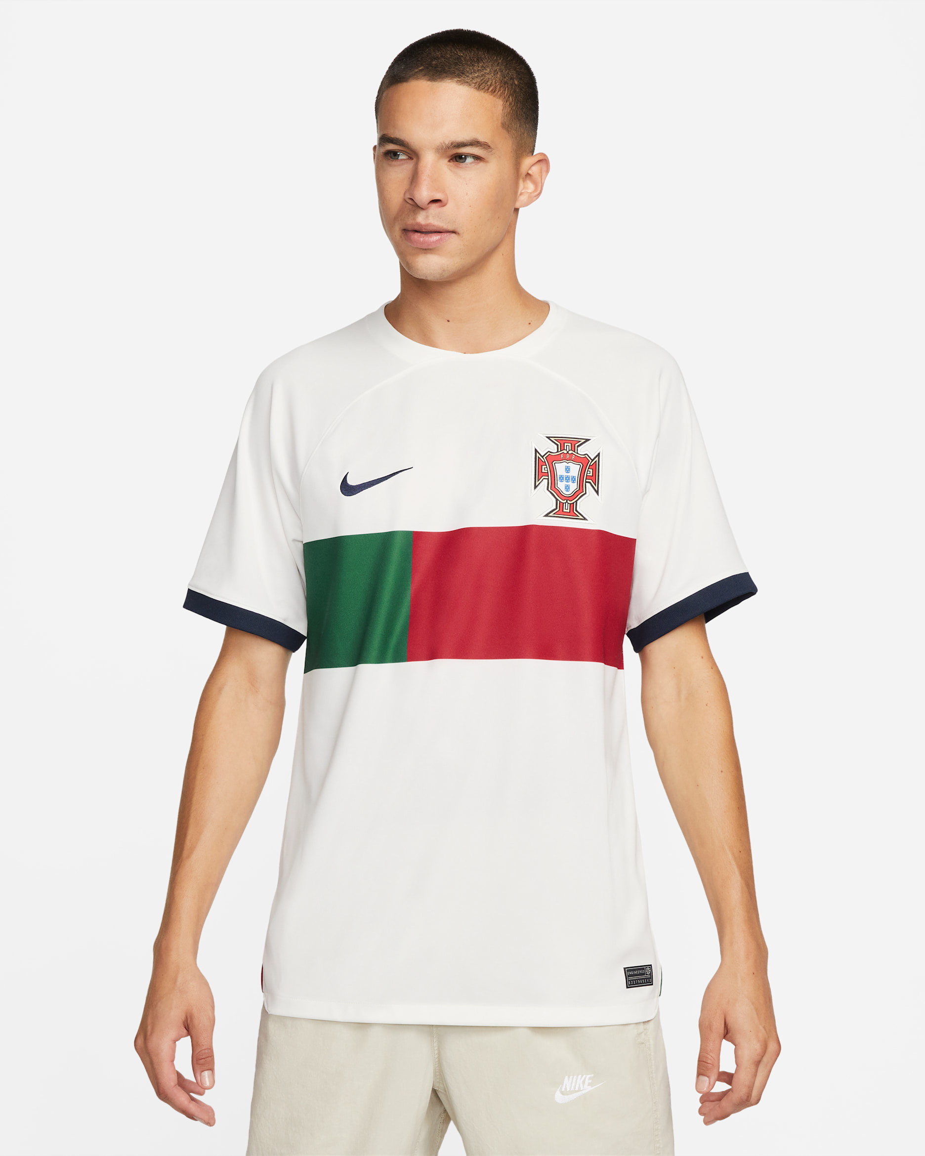 Portugal 2022/23 Stadium Away Men's Nike Dri-FIT Football Shirt - Sail/Obsidian/Obsidian